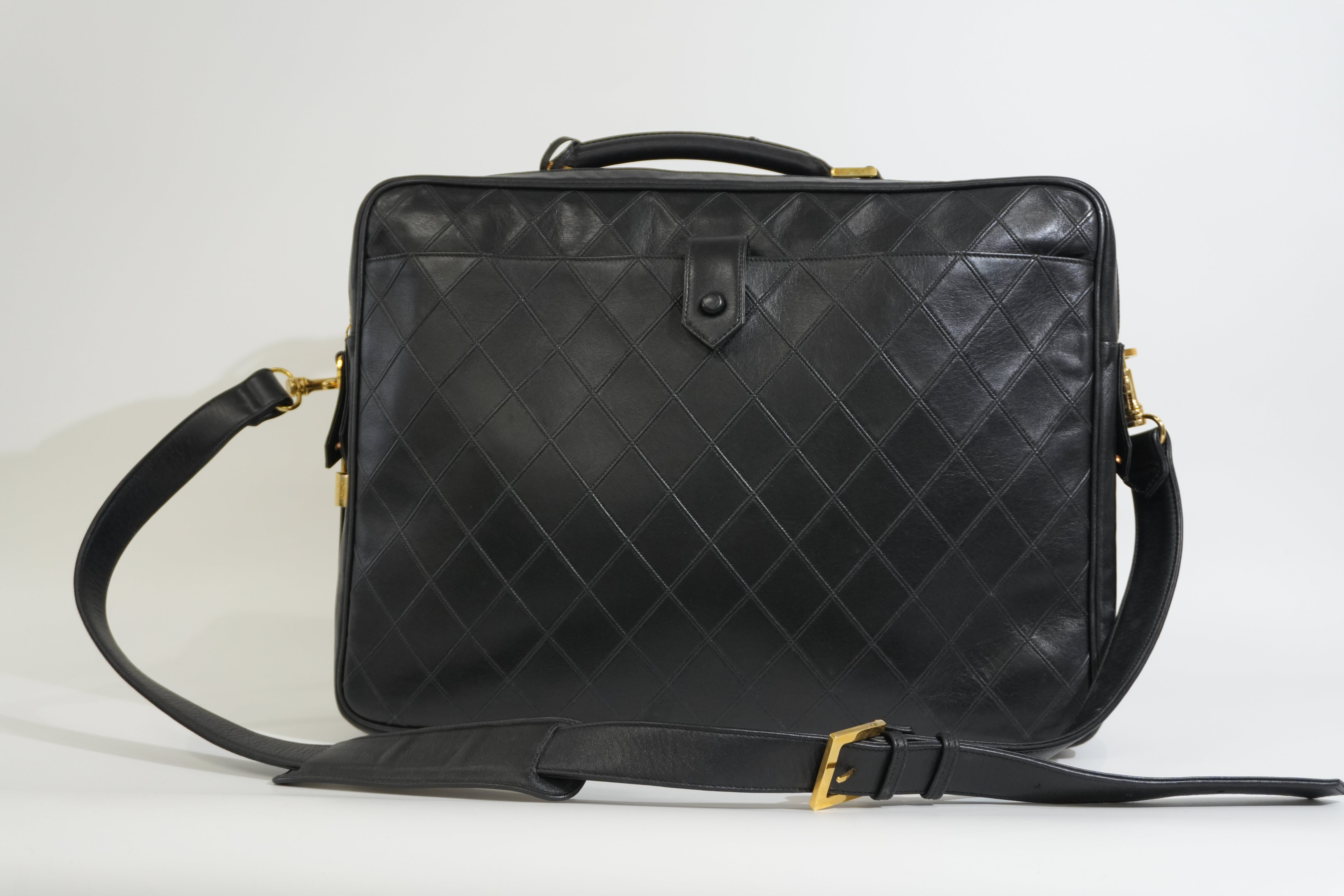 Pre-owned Chanel Two Way Business Briefcase Shoulder Bag Black