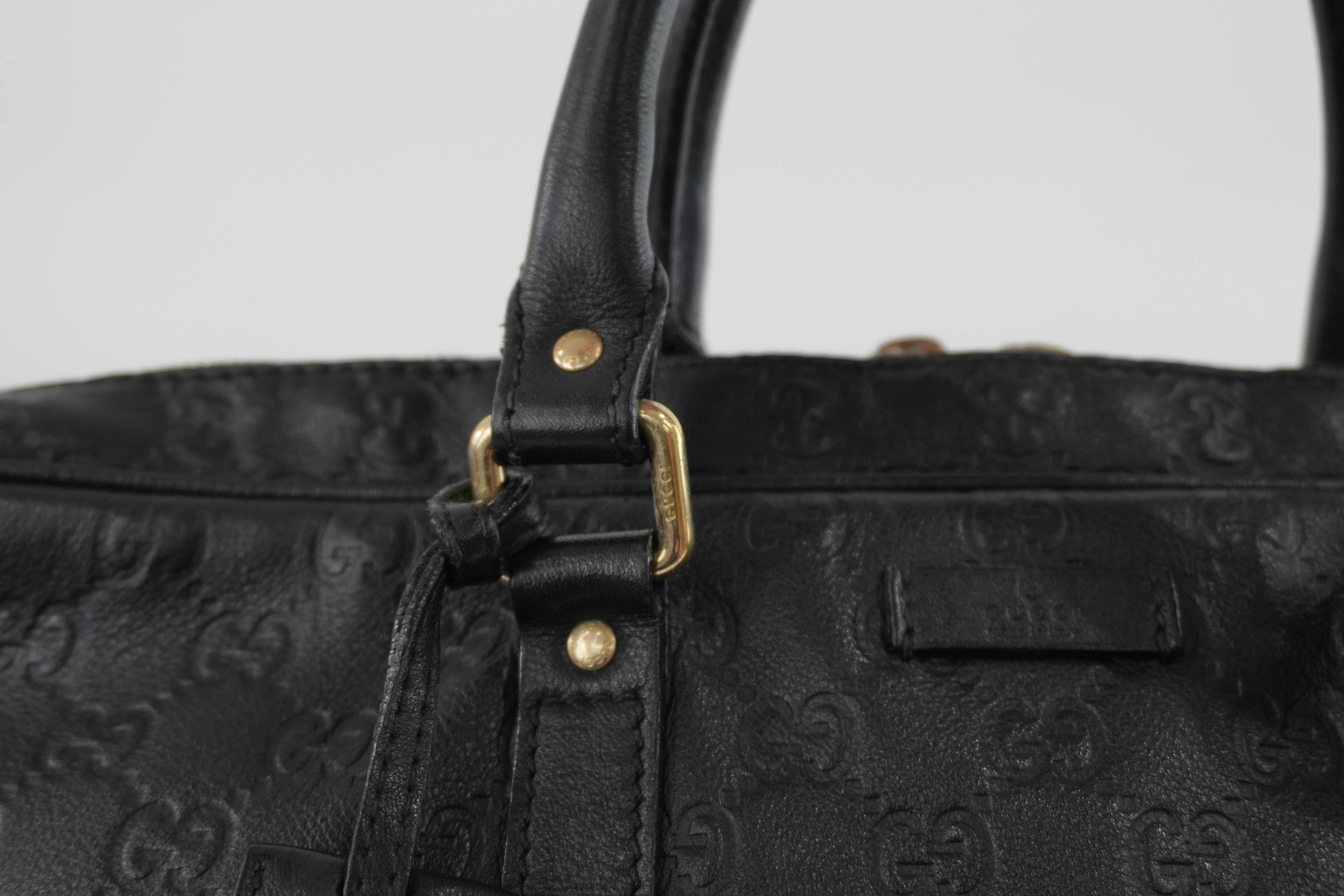 Gucci Guccisima Briefcase Black Leather Used