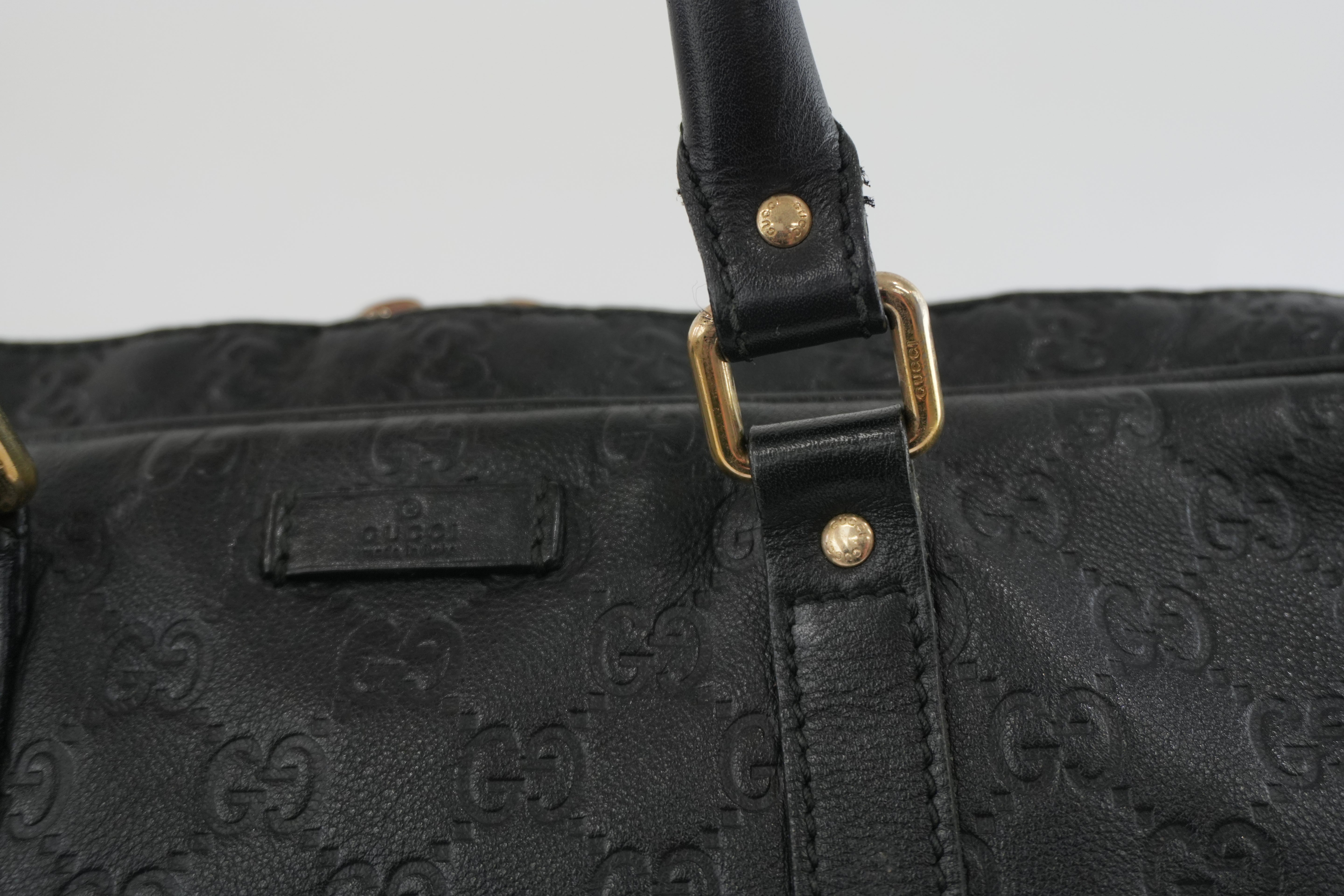 Gucci Guccisima Briefcase Black Leather Used