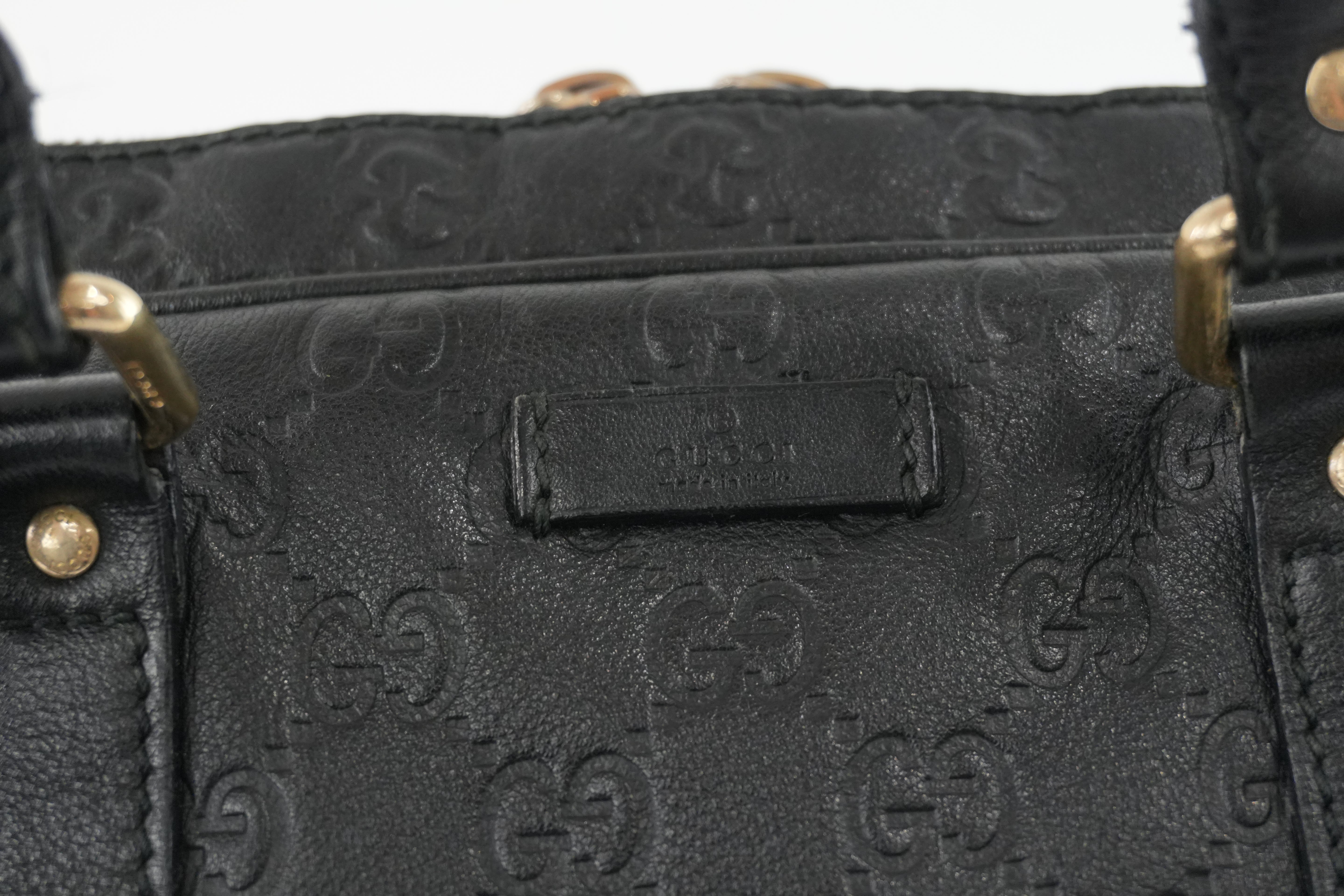 Gucci Guccisima Briefcase Black Leather Used
