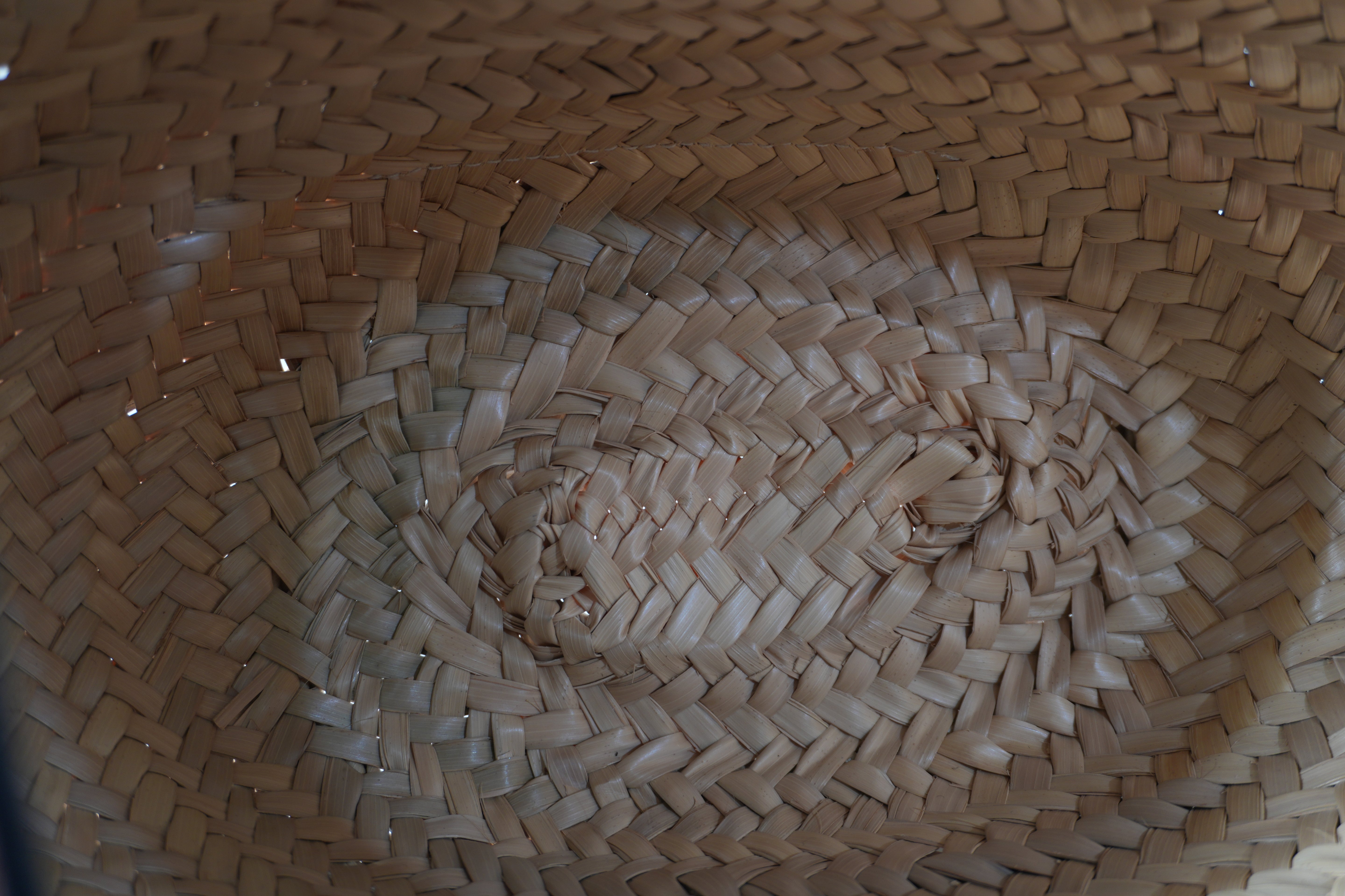 Pre-owned Loewe Raffia Small Anagram Basket Handbag Brown