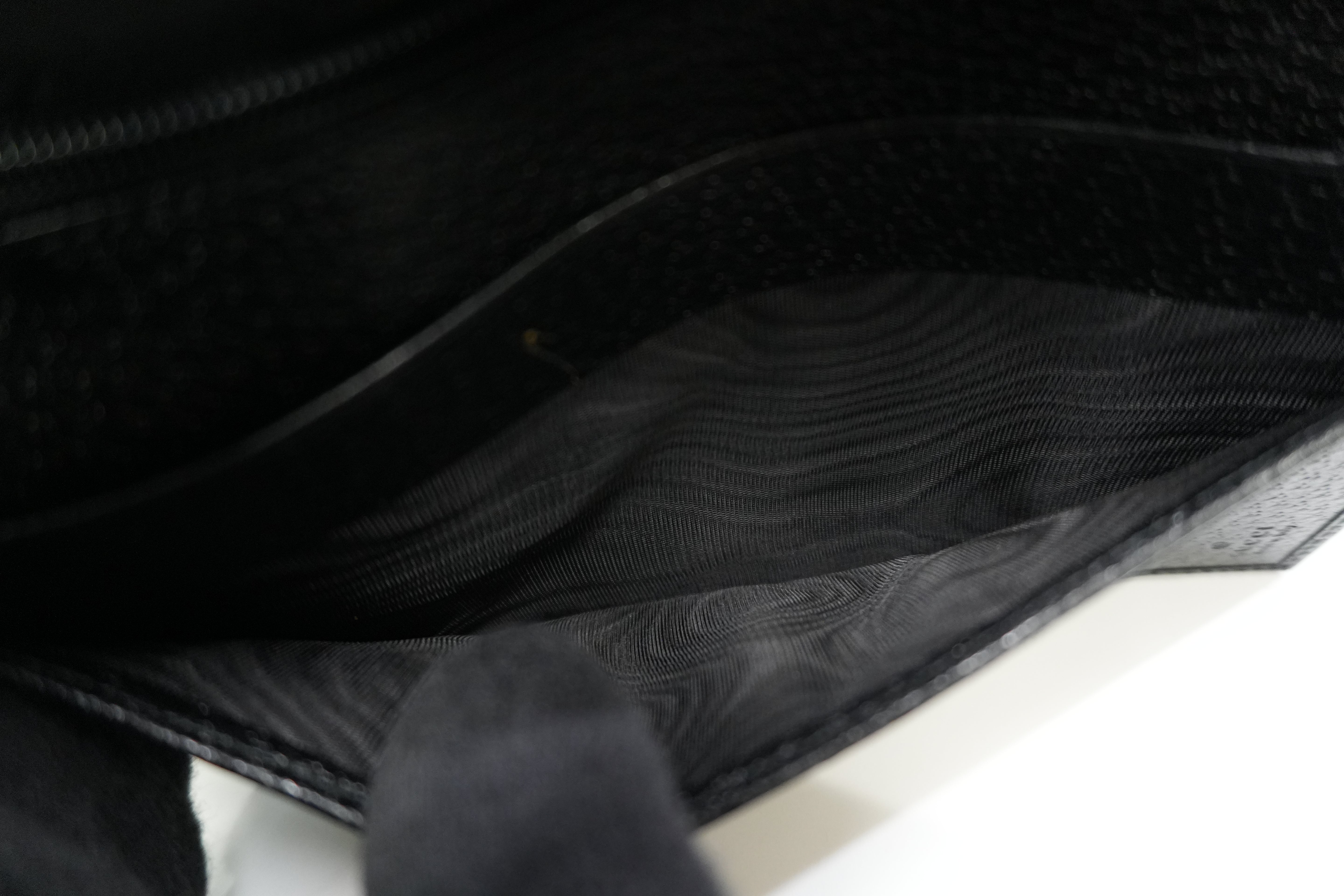 Pre-owned Gucci Canvas Long Wallet Black