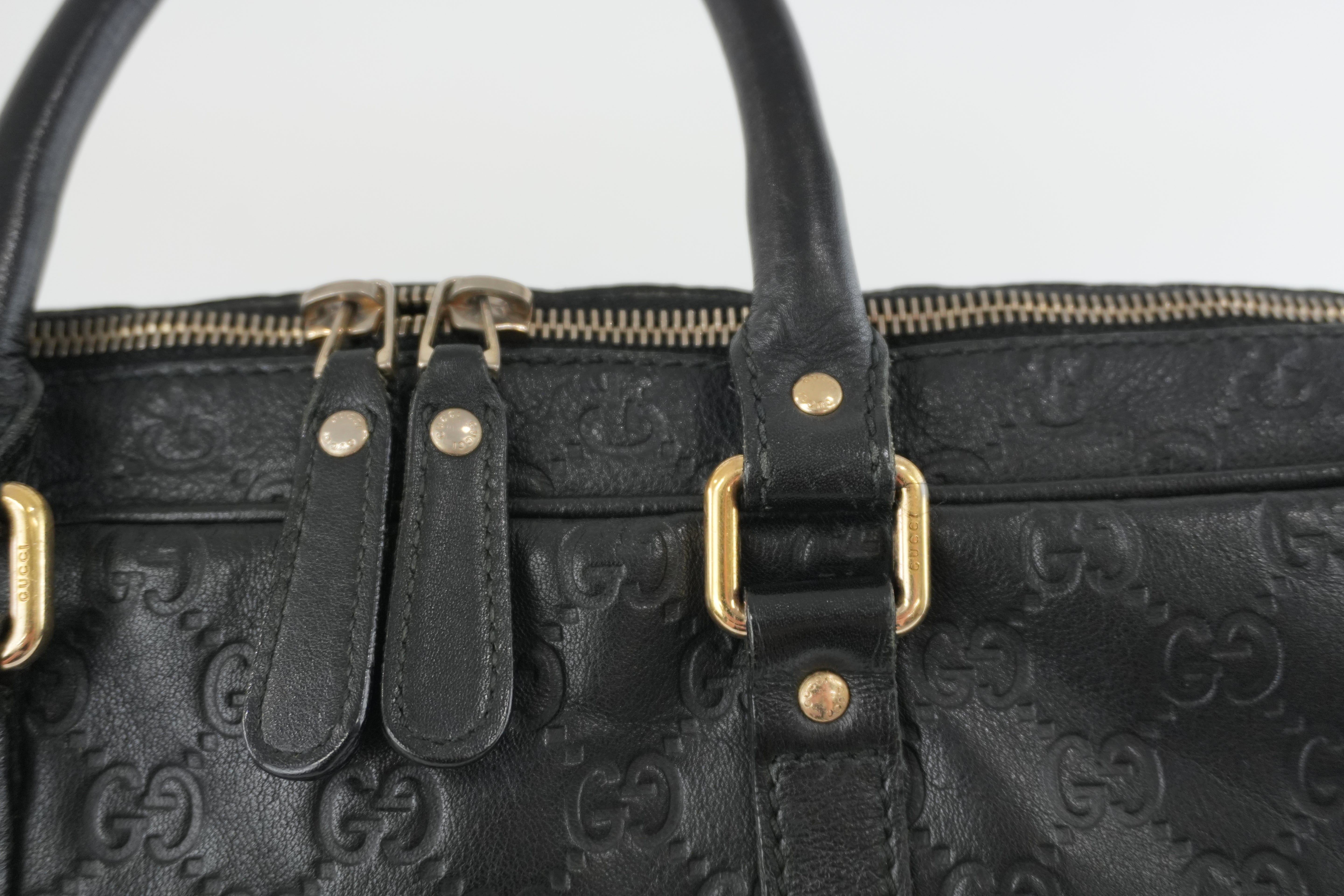 Gucci Guccisima Briefcase Black Leather Used