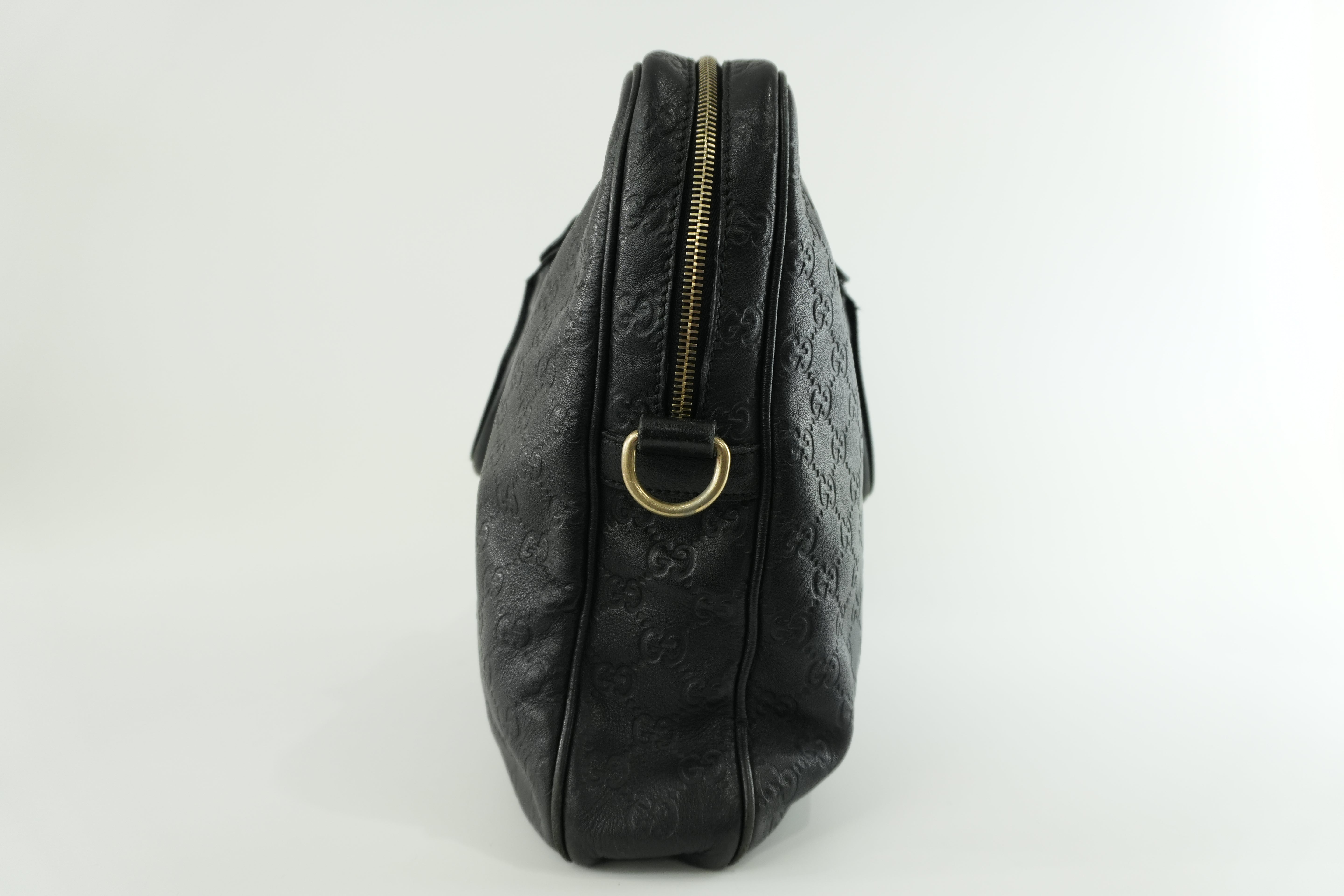 Gucci Guccisima Briefcase Black Leather Used