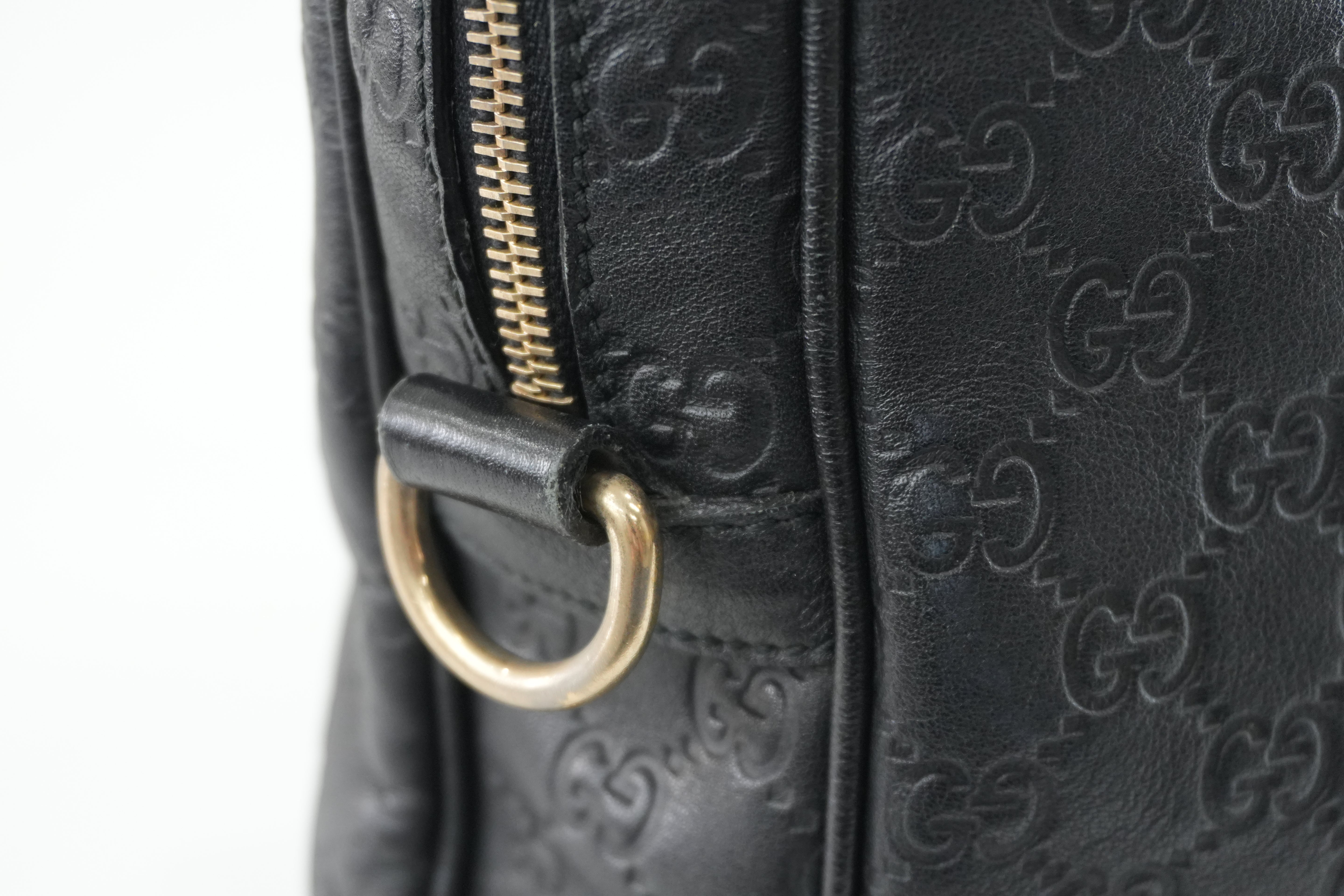 Gucci Guccisima Briefcase Black Leather Used