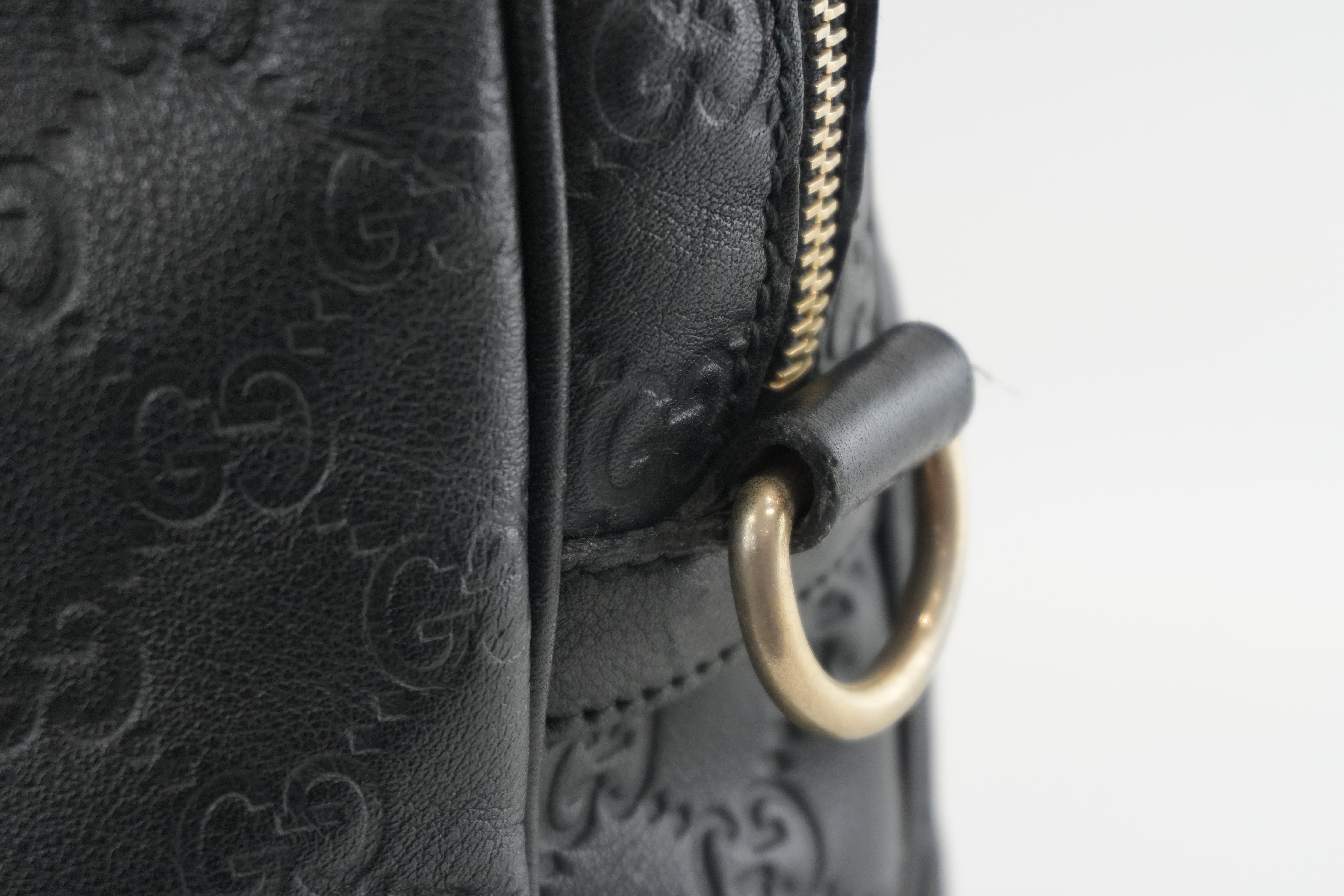 Gucci Guccisima Briefcase Black Leather Used