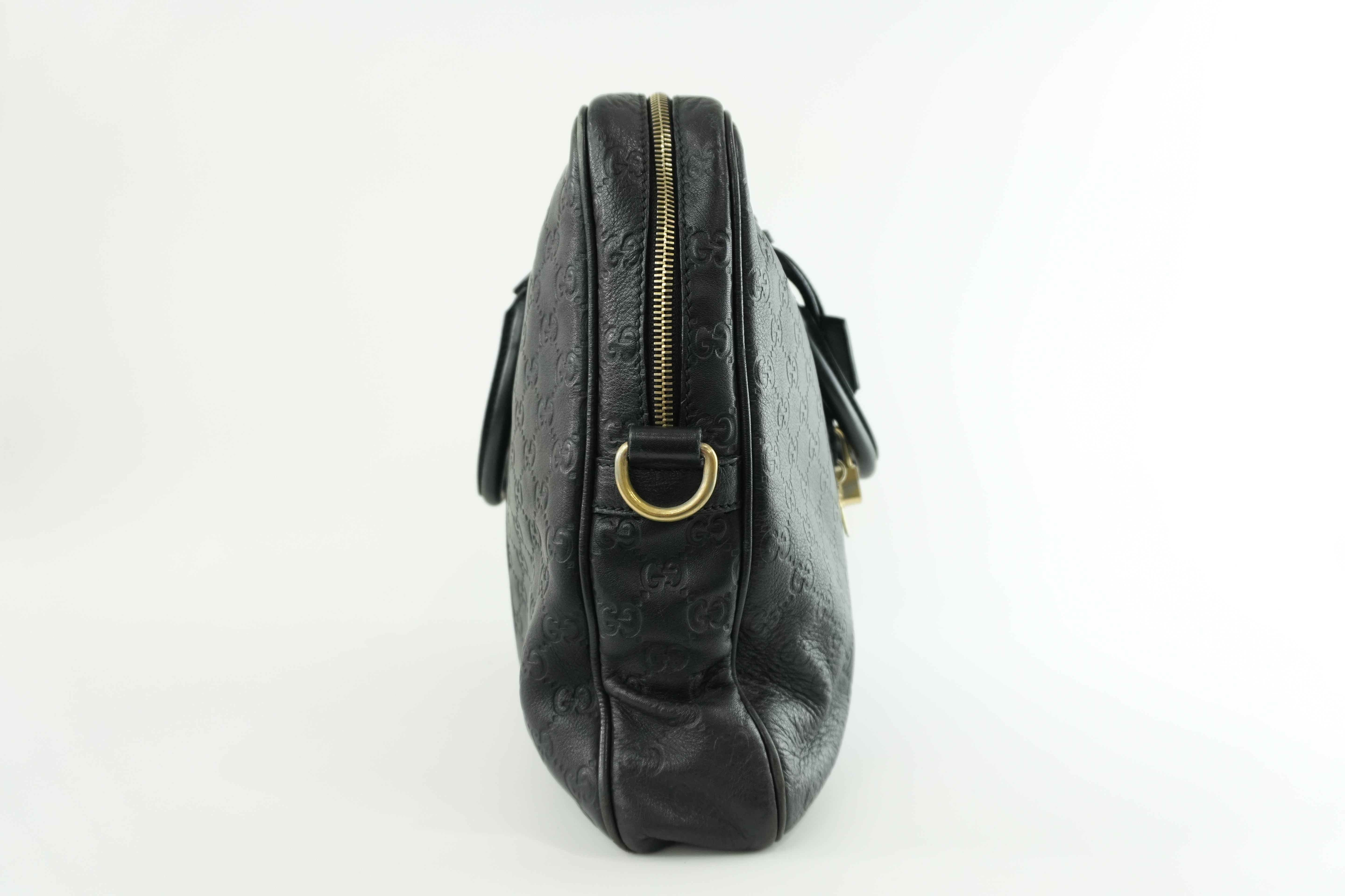 Gucci Guccisima Briefcase Black Leather Used