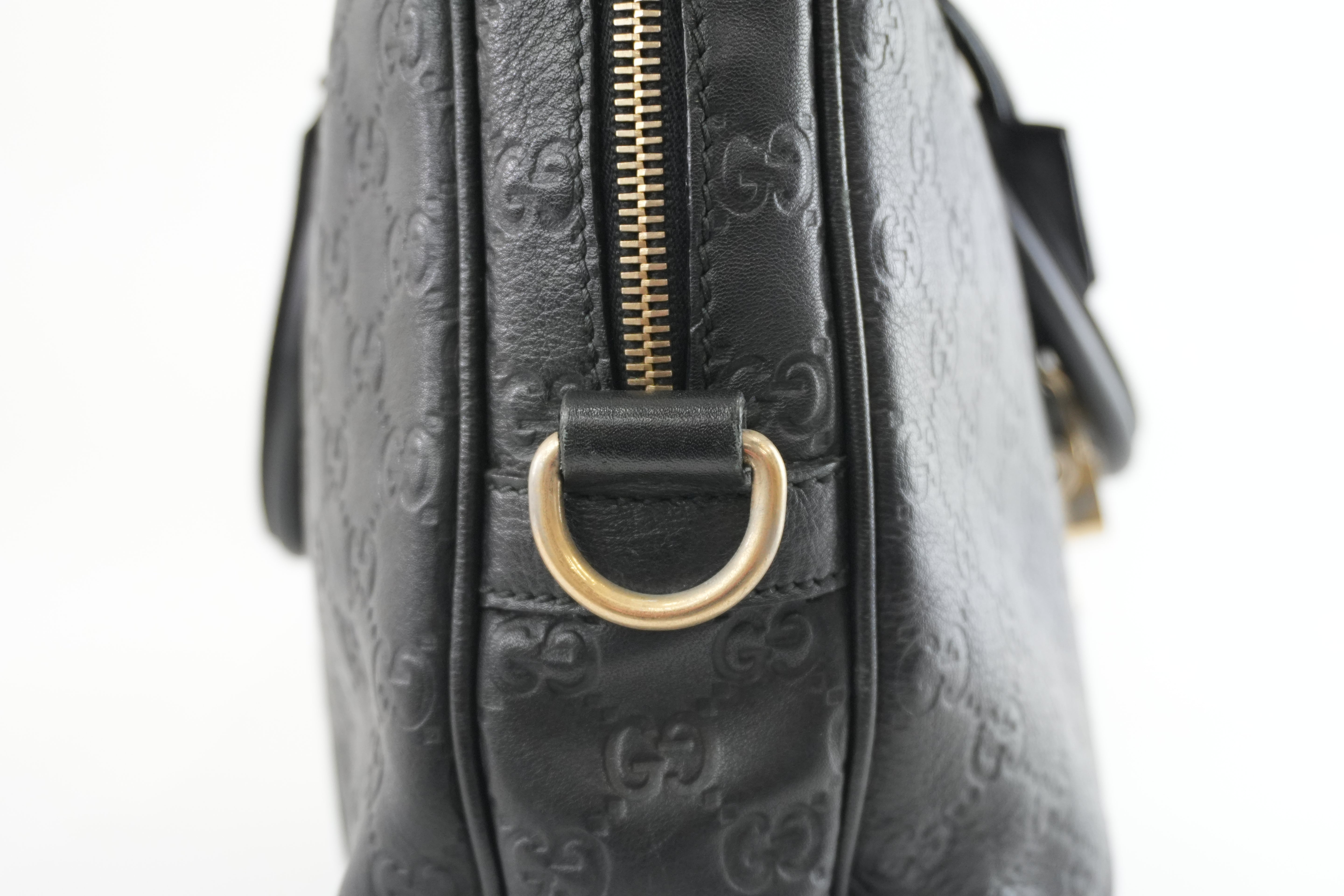 Gucci Guccisima Briefcase Black Leather Used