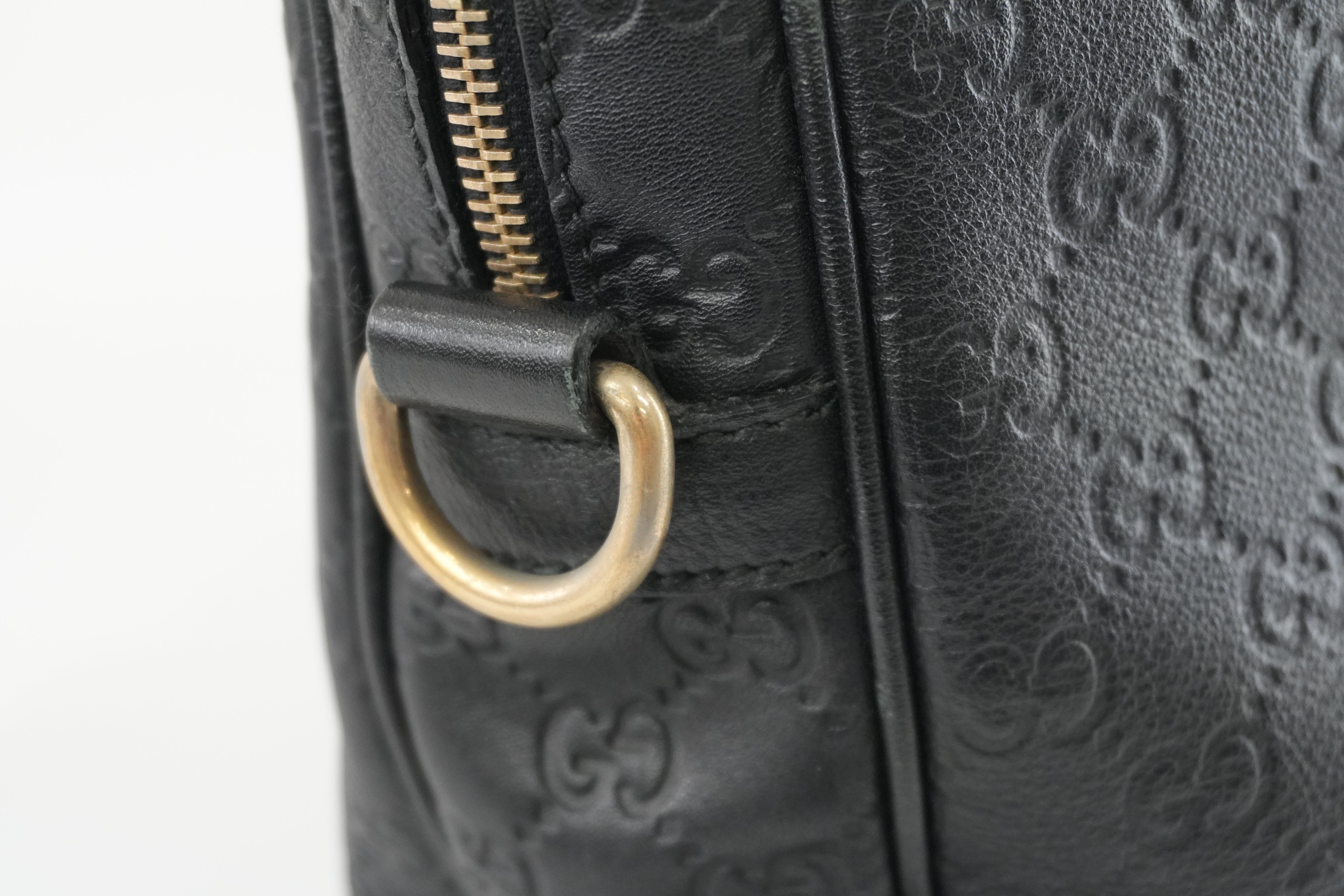 Gucci Guccisima Briefcase Black Leather Used