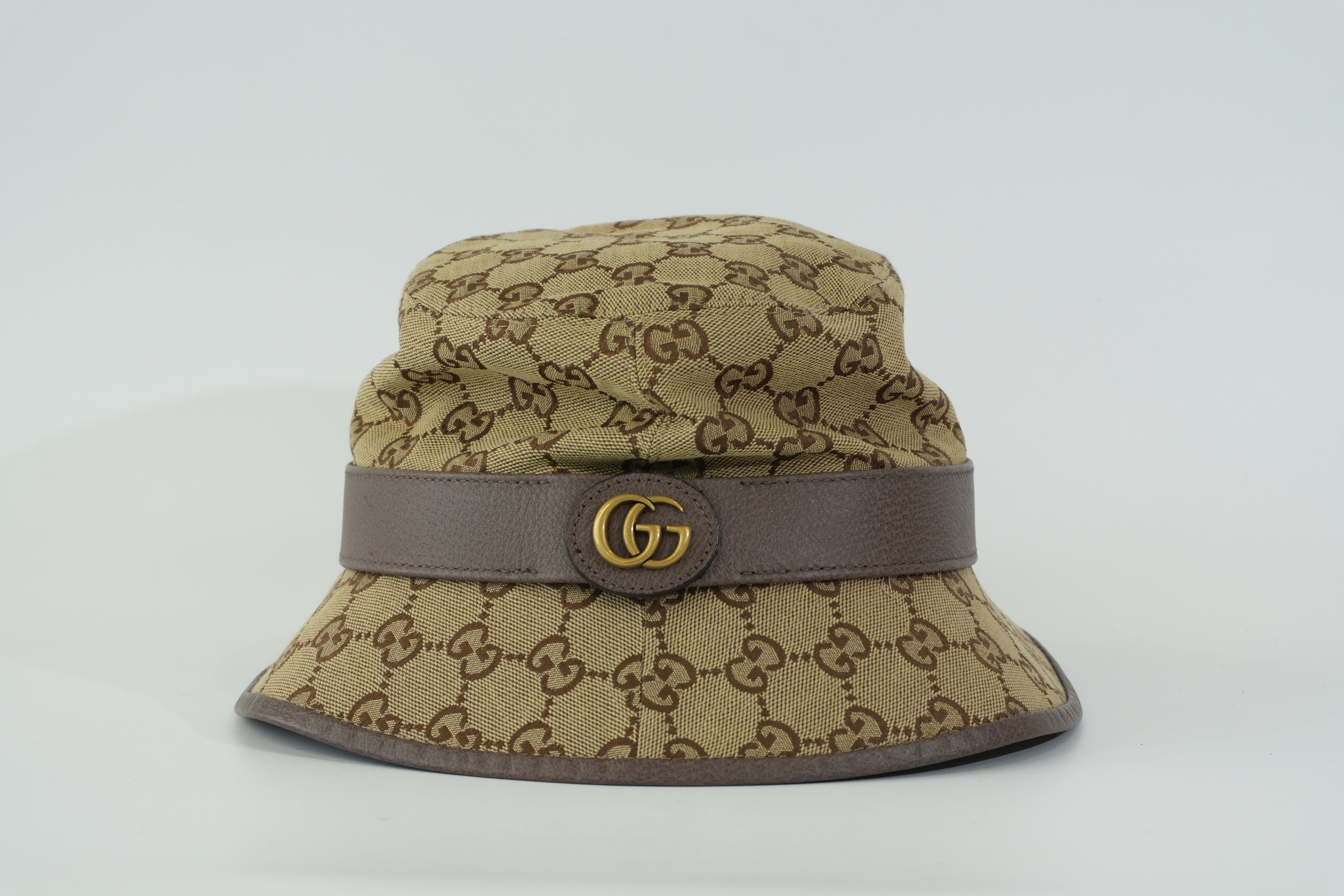 Pre-owned Gucci Guccisima Bucket Hat S Size Brown