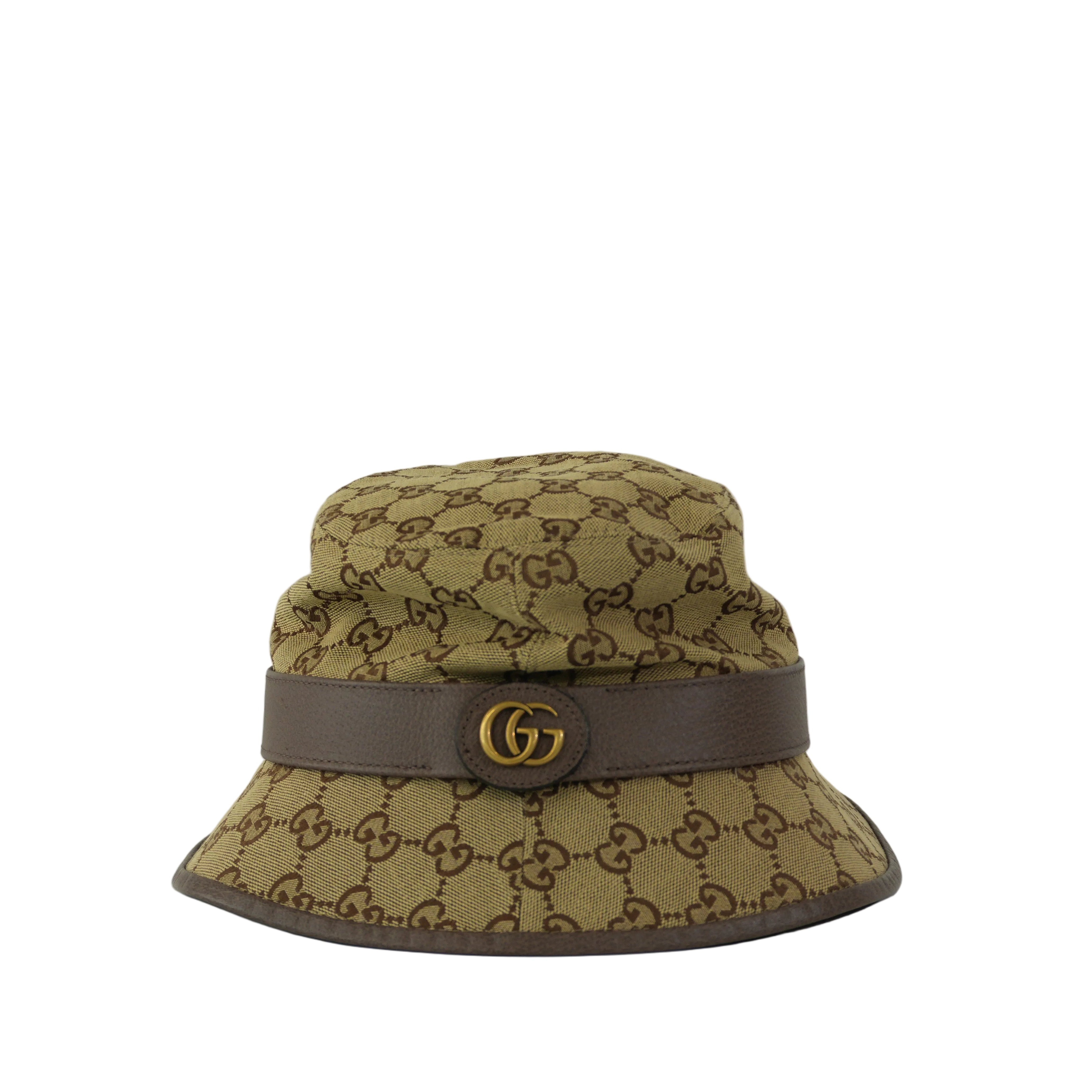 Pre-owned Gucci Guccisima Bucket Hat S Size Brown