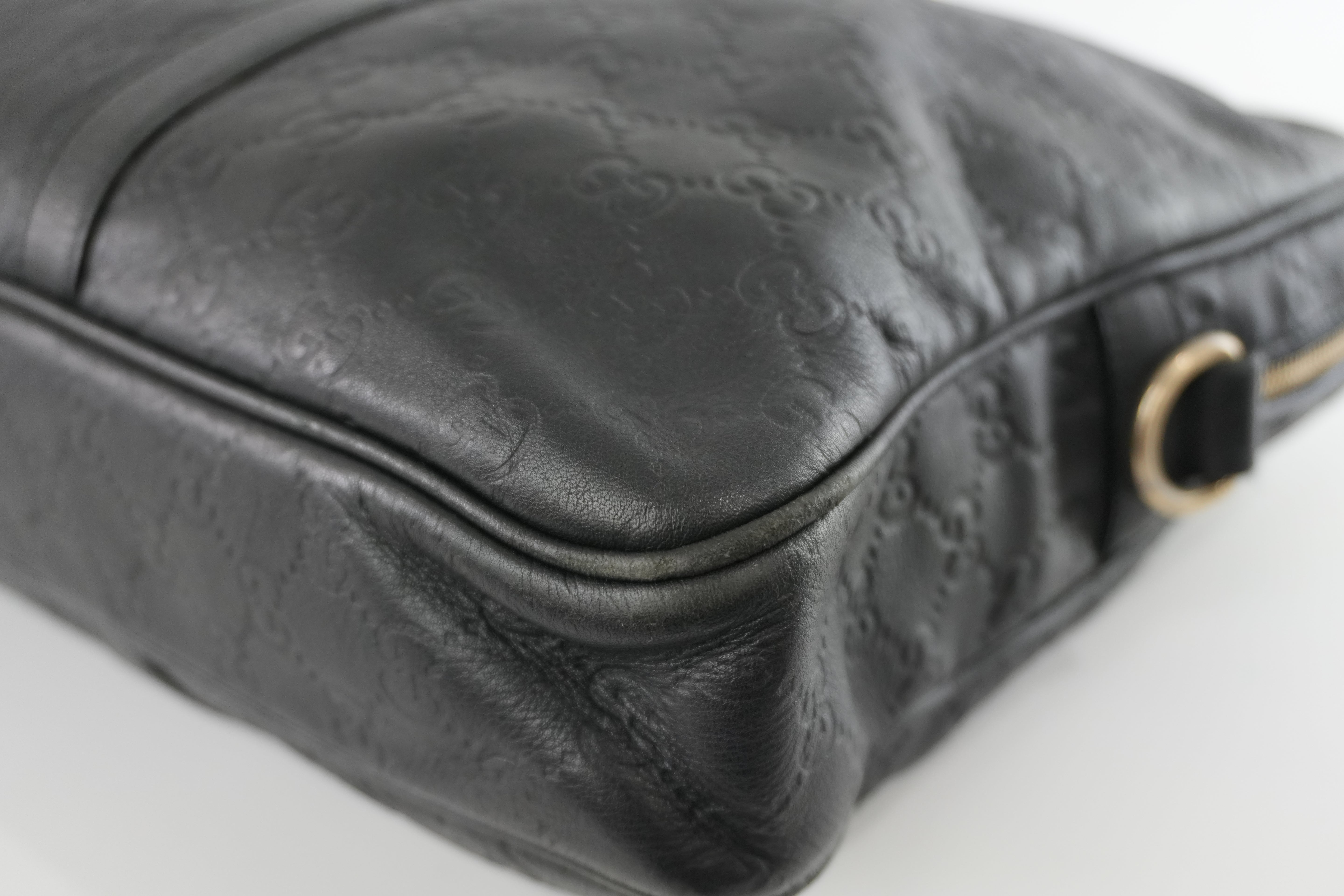 Gucci Guccisima Briefcase Black Leather Used