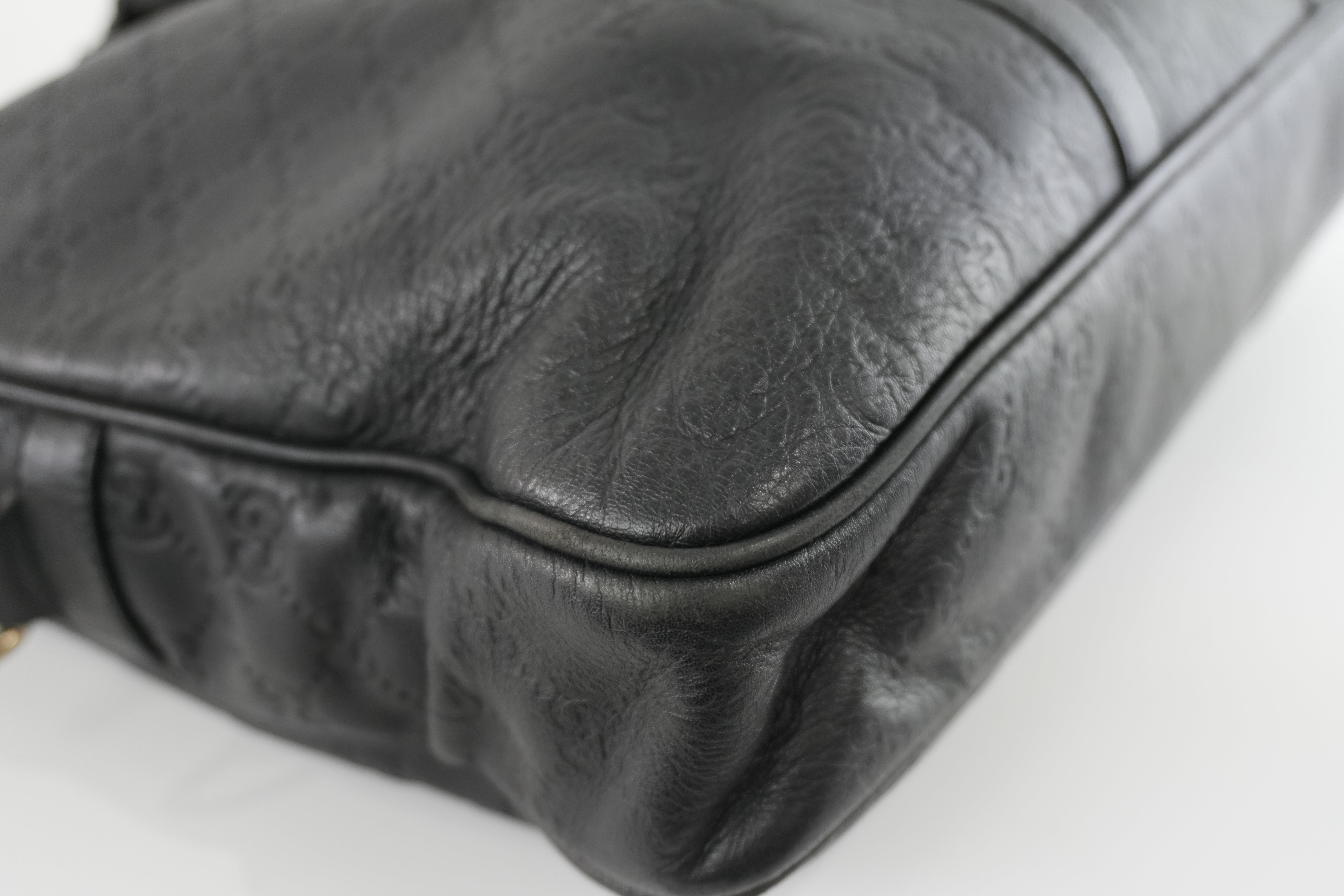 Gucci Guccisima Briefcase Black Leather Used