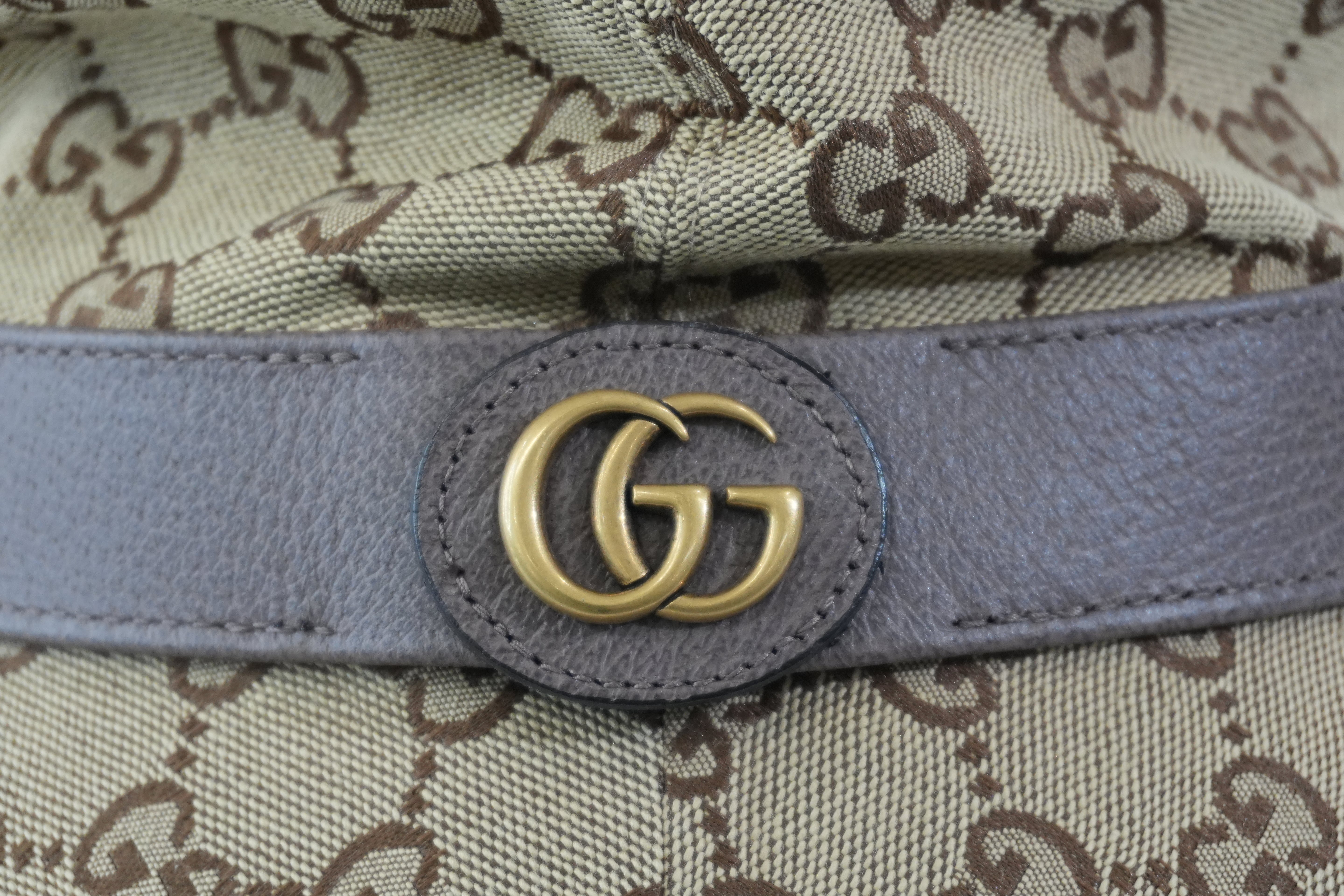 Pre-owned Gucci Guccisima Bucket Hat S Size Brown