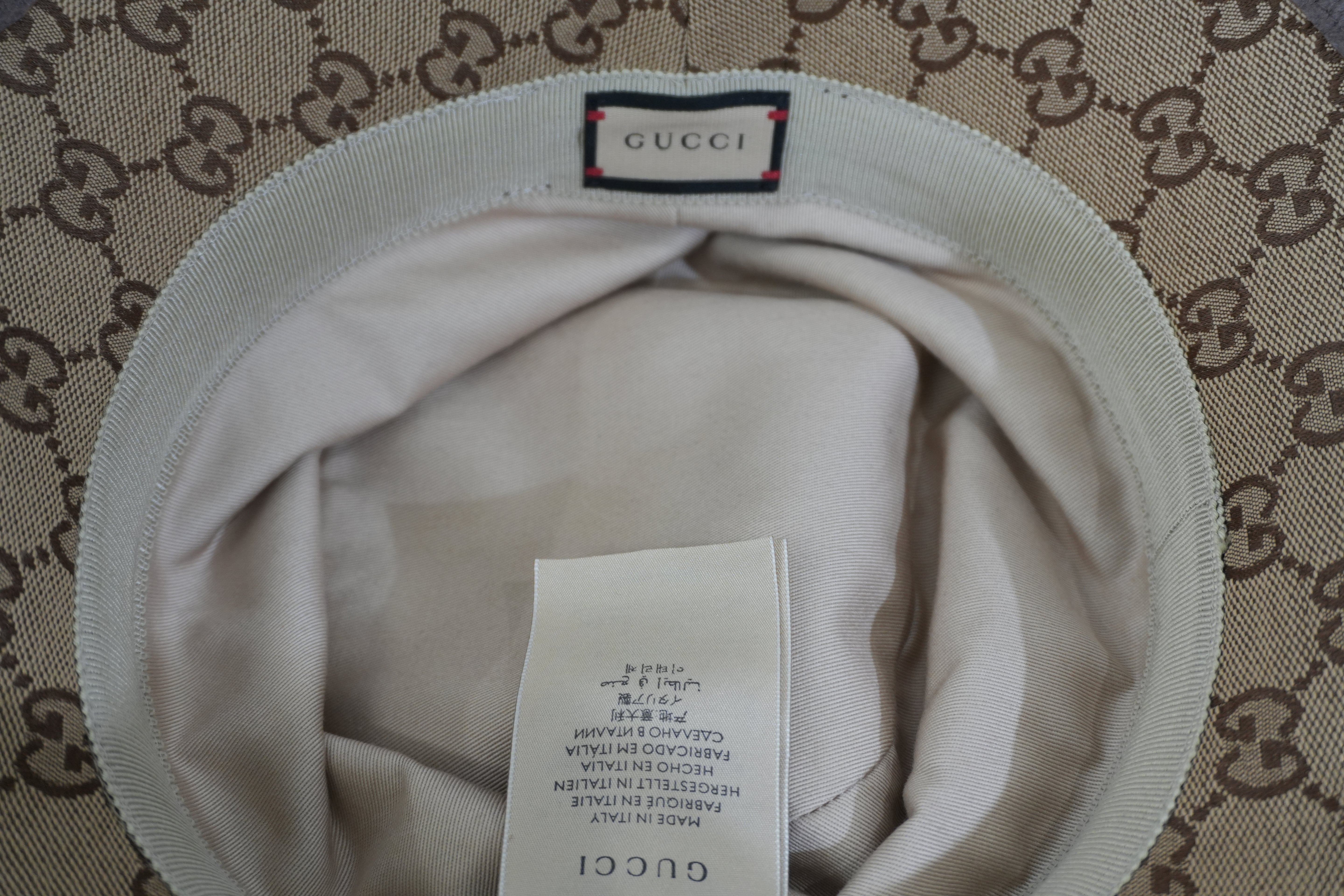 Pre-owned Gucci Guccisima Bucket Hat S Size Brown
