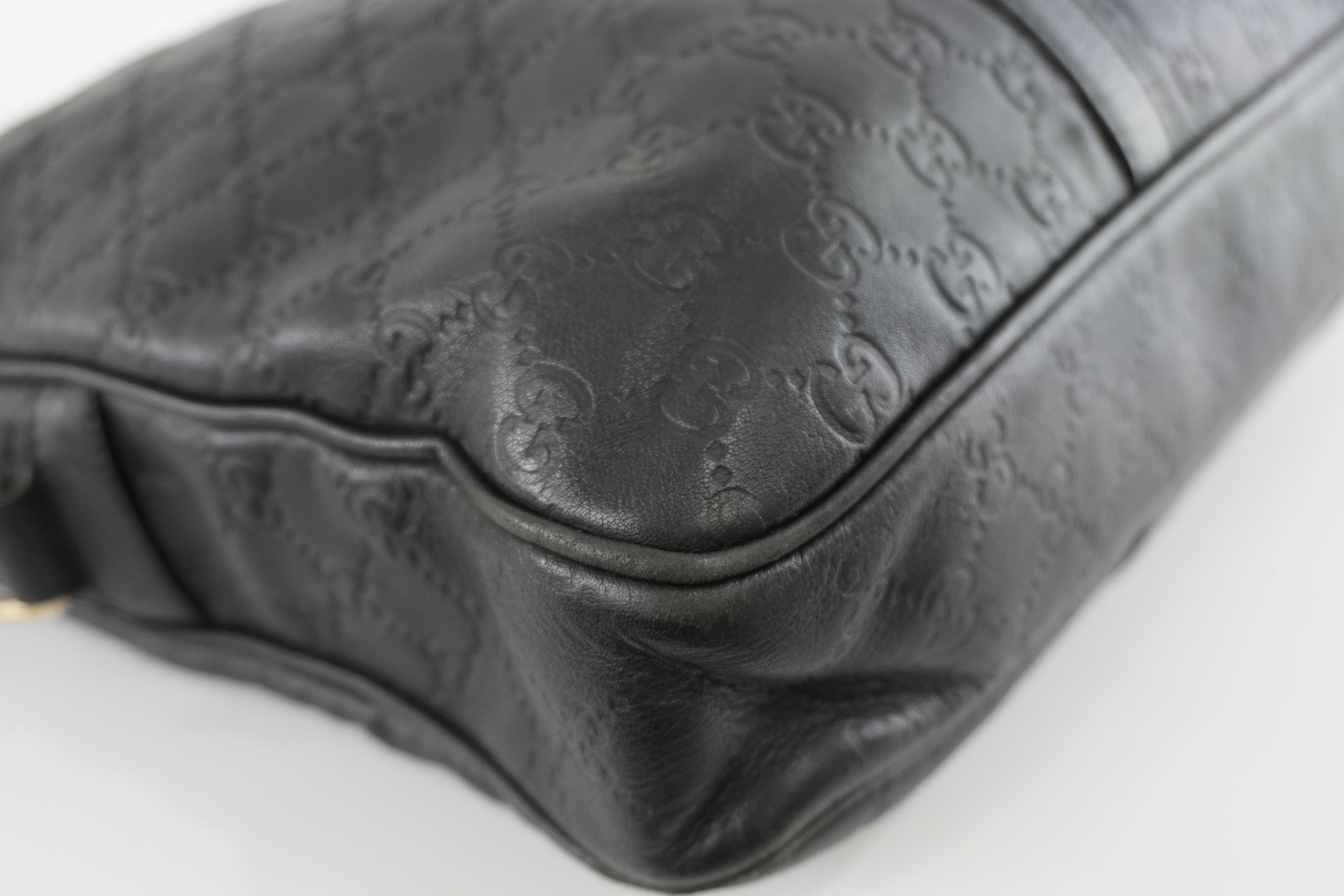 Gucci Guccisima Briefcase Black Leather Used