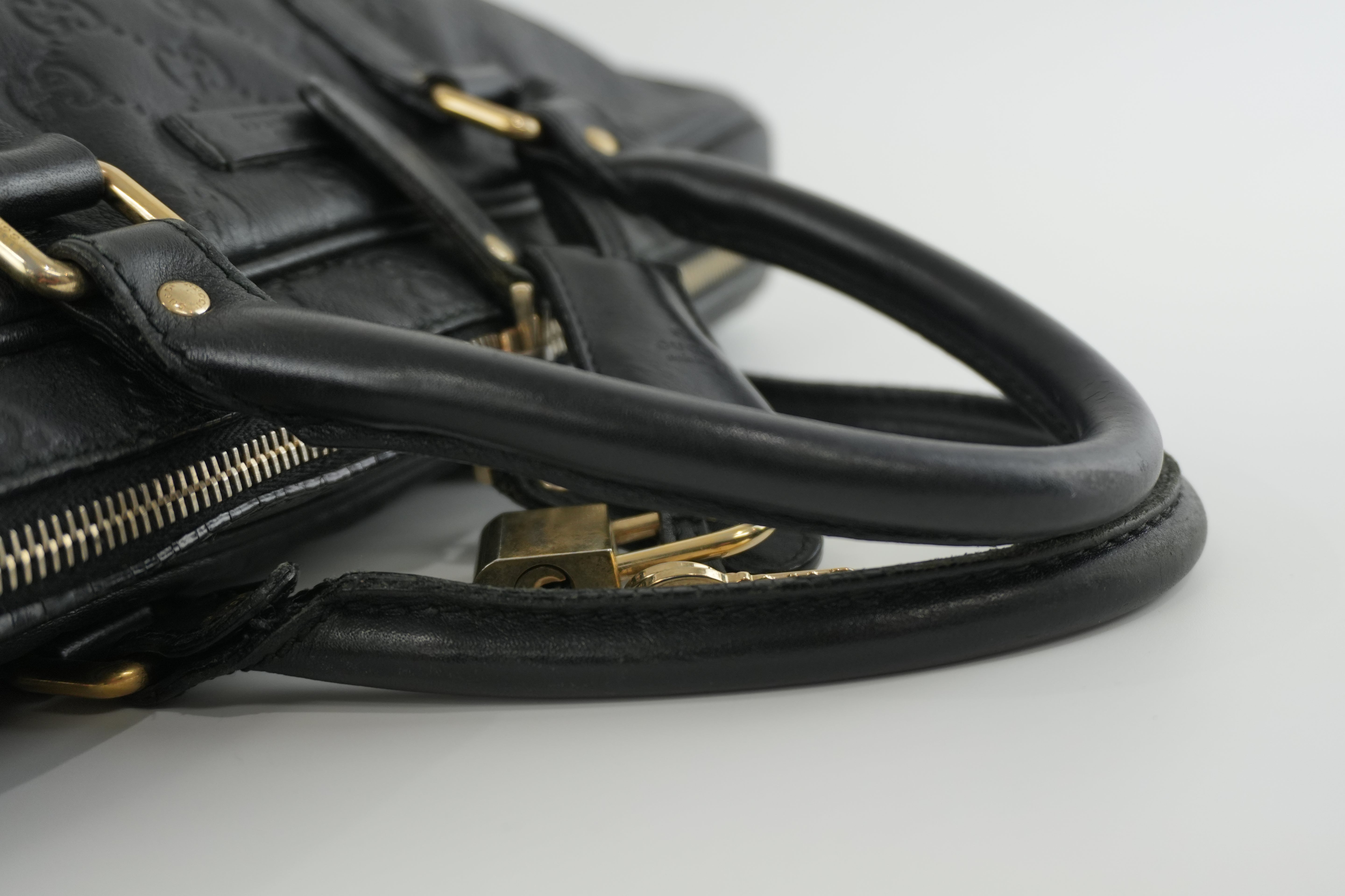 Gucci Guccisima Briefcase Black Leather Used