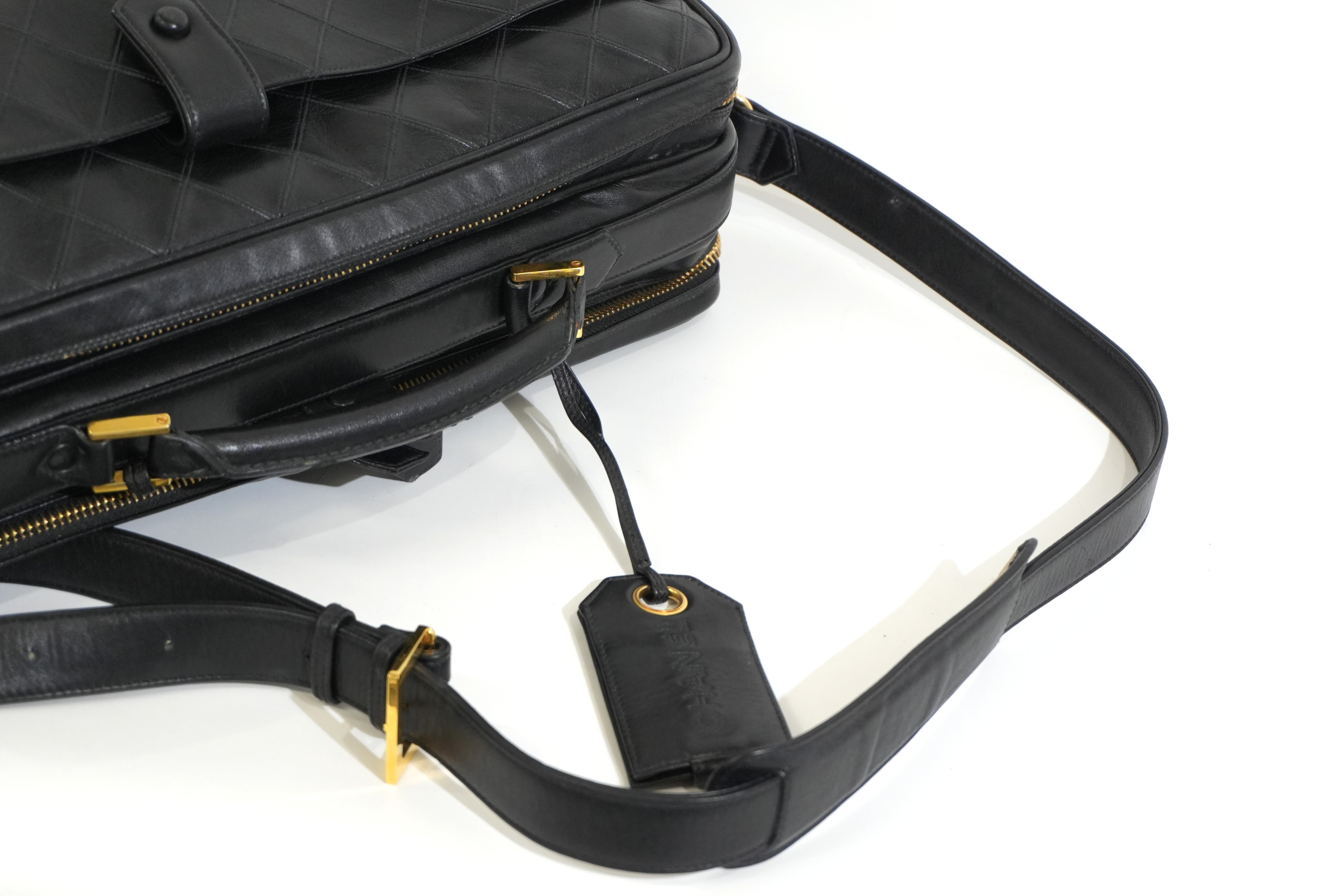 Pre-owned Chanel Two Way Business Briefcase Shoulder Bag Black