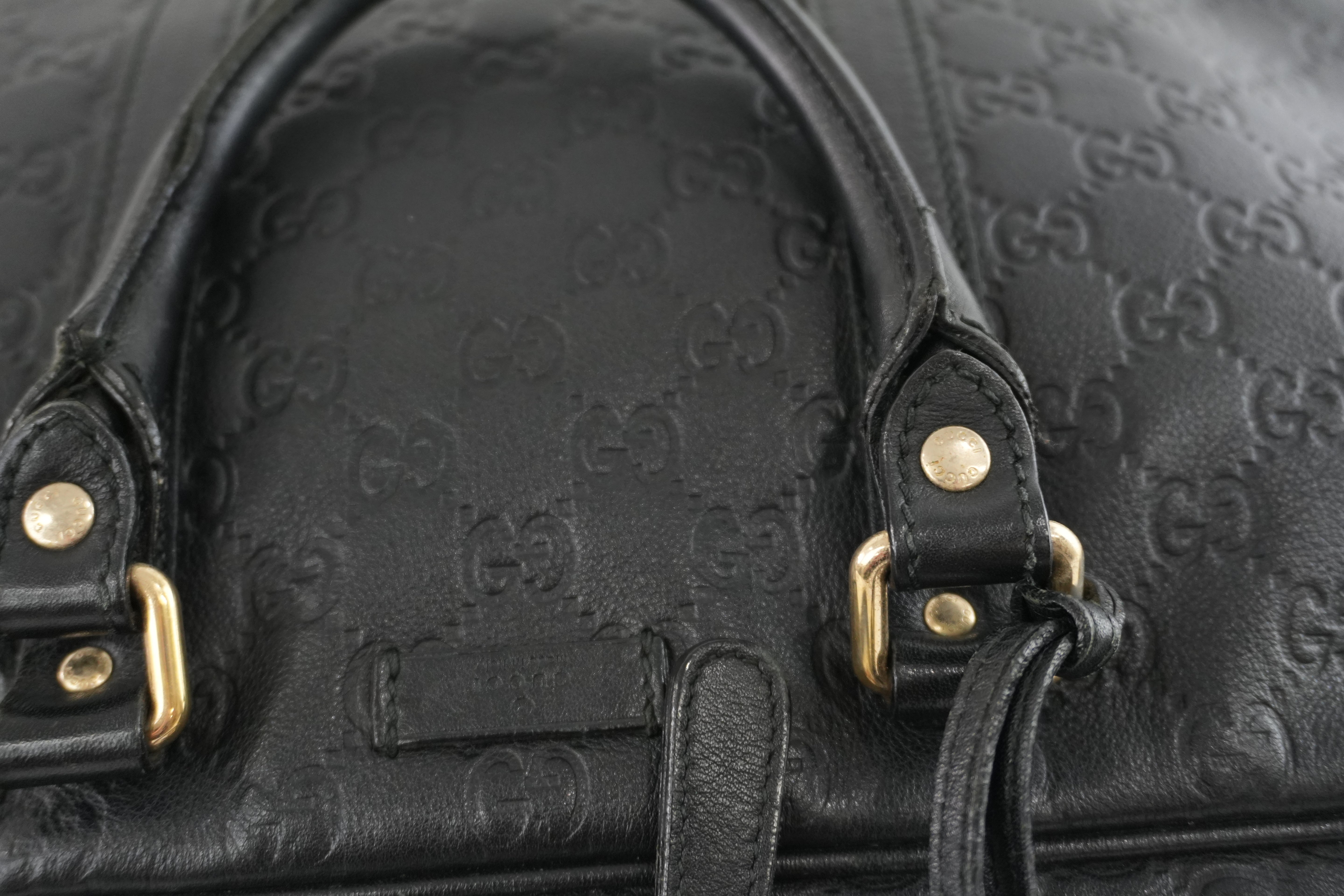 Gucci Guccisima Briefcase Black Leather Used
