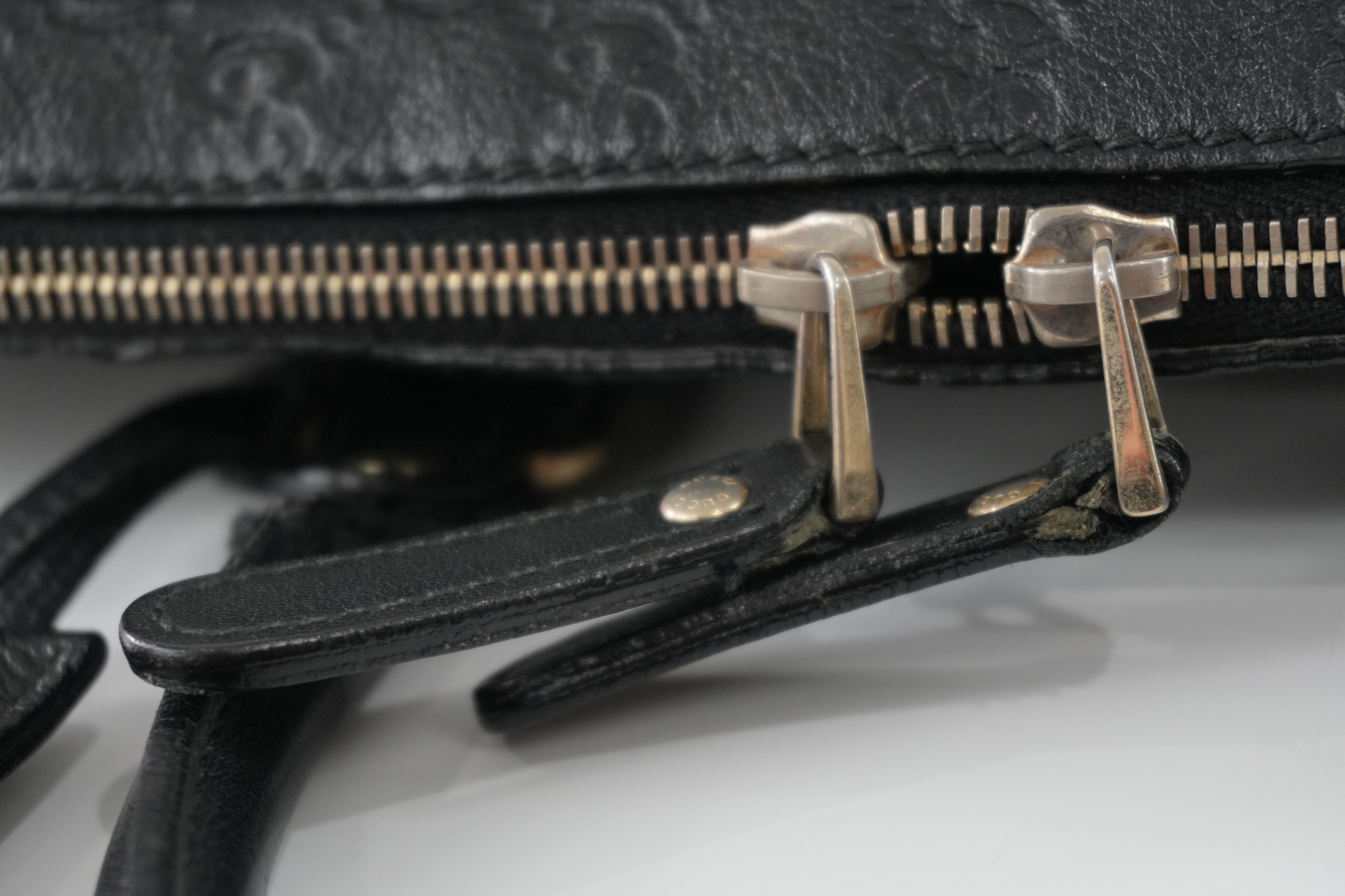 Gucci Guccisima Briefcase Black Leather Used