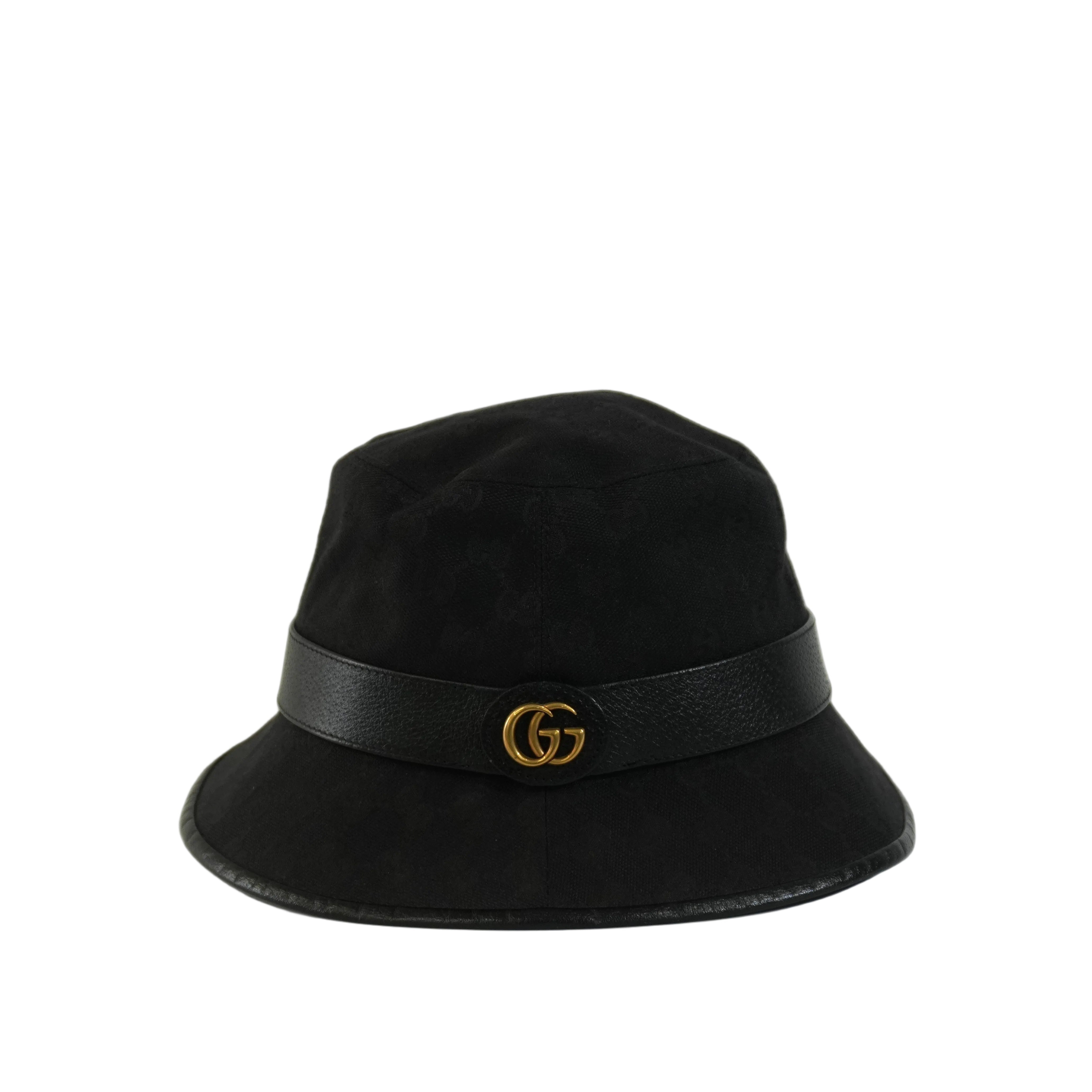 Pre-owned Gucci Guccisima Bucket Hat L Size Black