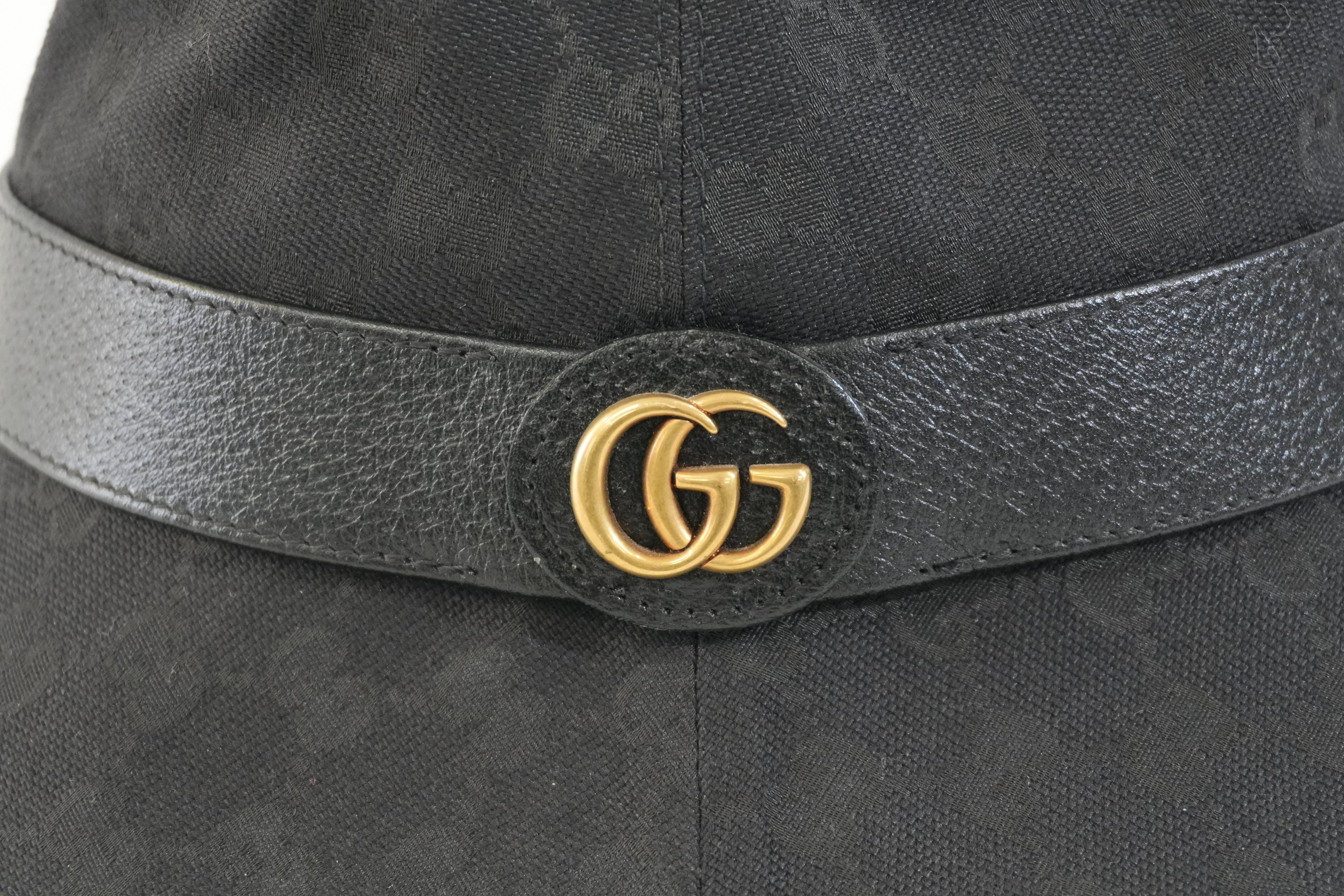 Pre-owned Gucci Guccisima Bucket Hat L Size Black