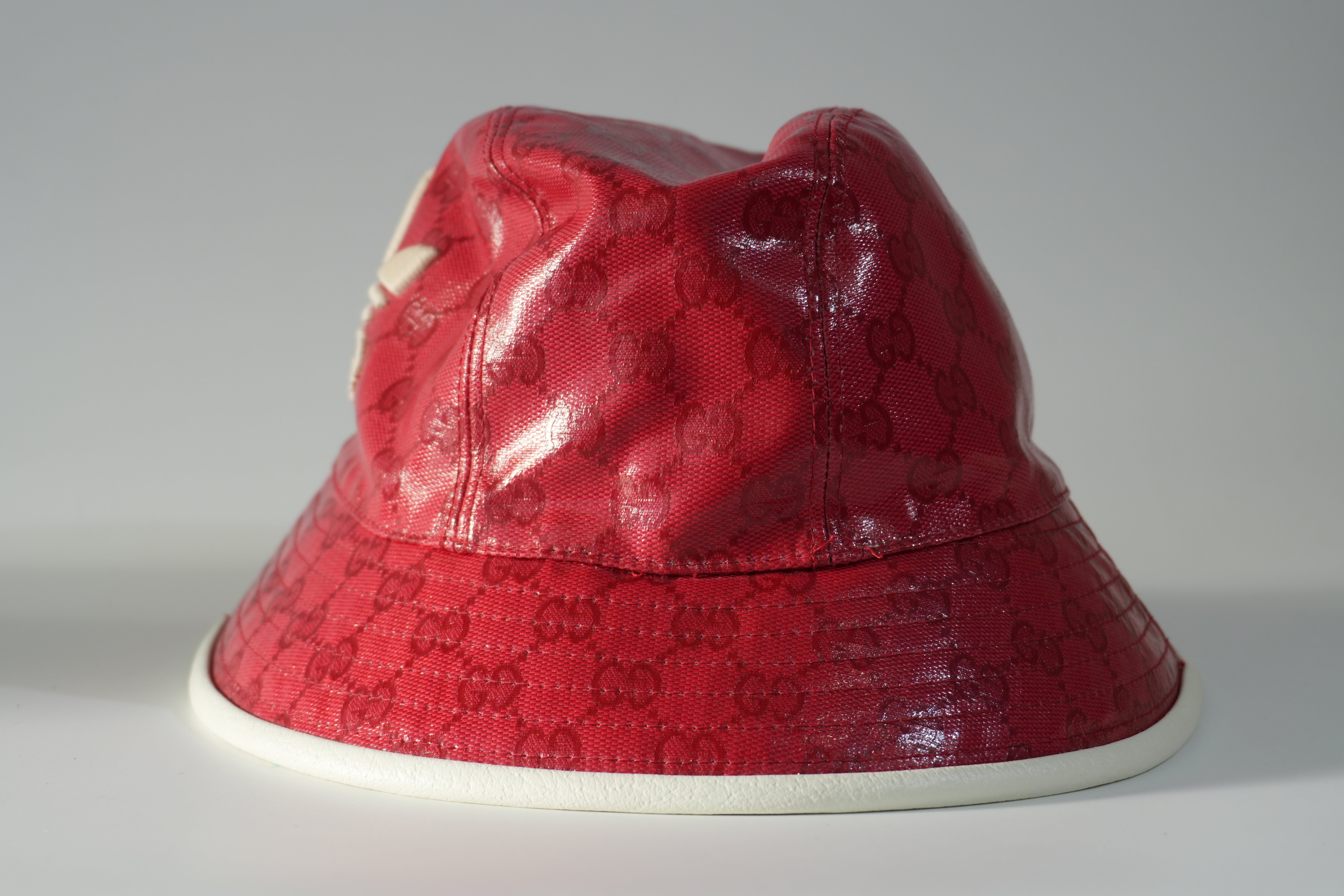 Pre-owned Gucci Adidas Collab Bucket Hat M Size Red