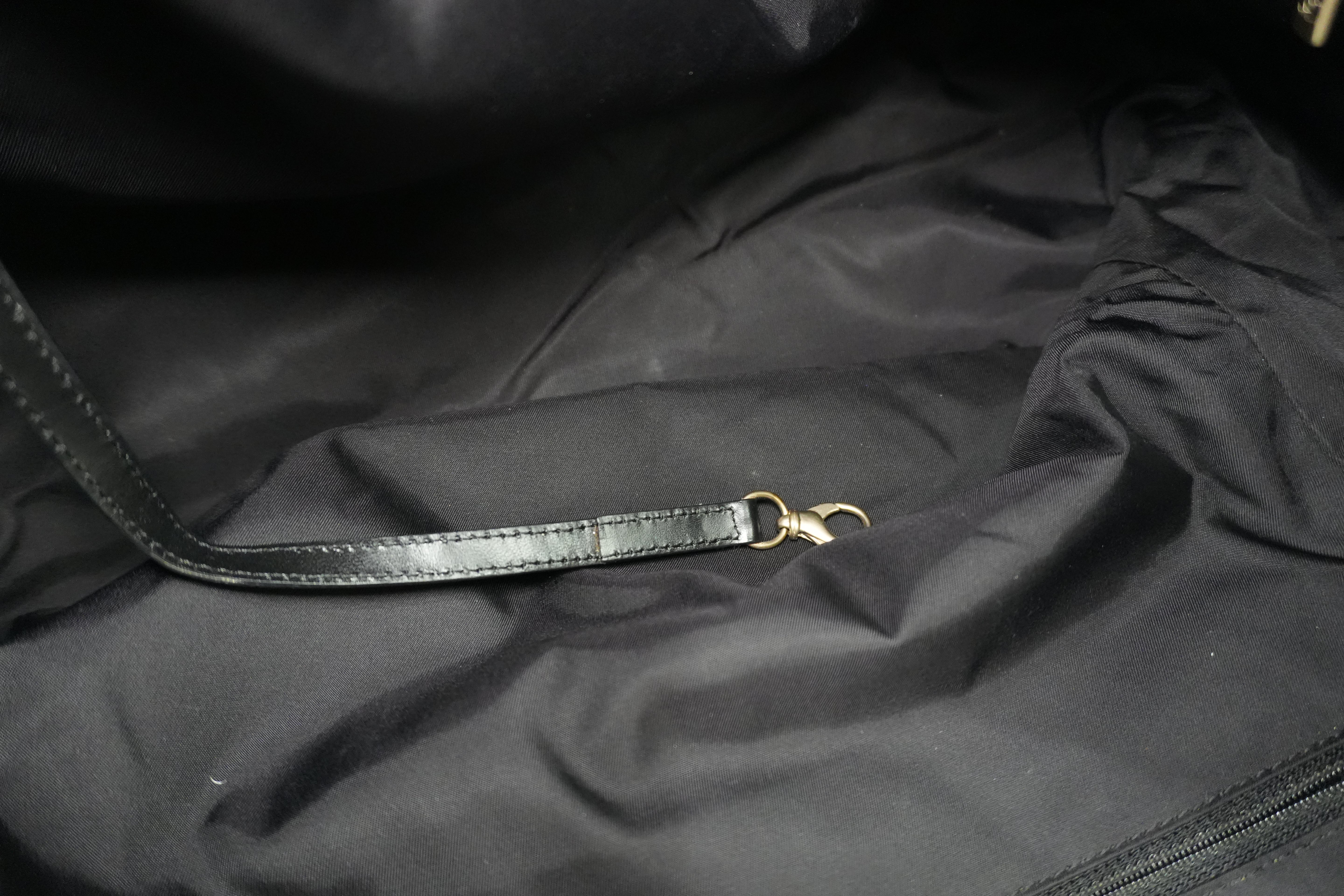 Chanel New Travel Line Tote Bag Black Nylon Used