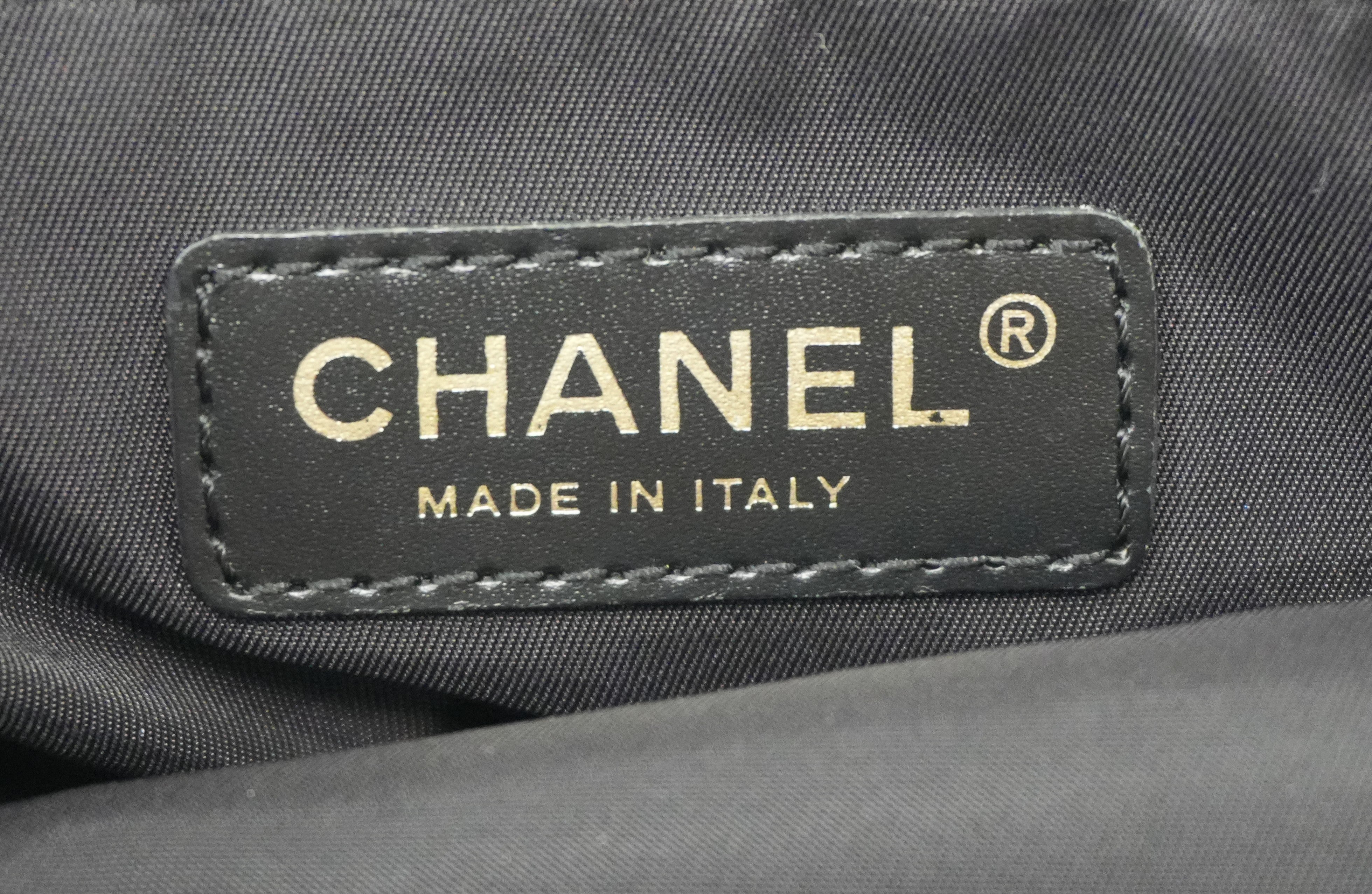 Chanel New Travel Line Tote Bag Black Nylon Used