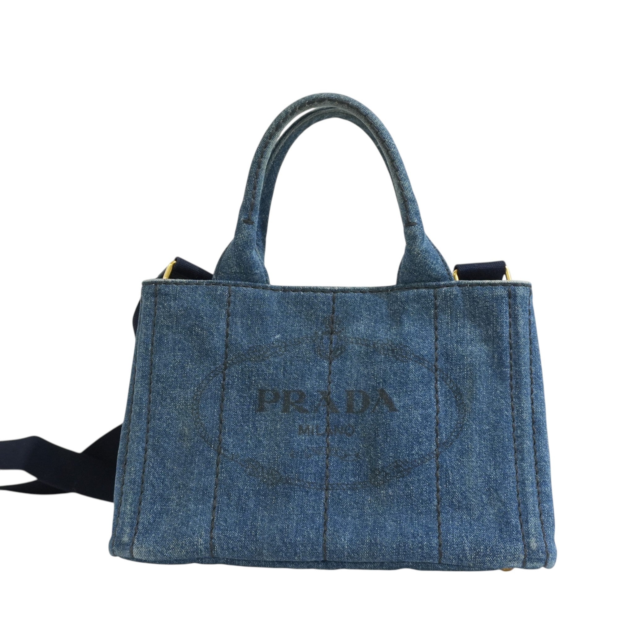 Pre-owned Prada Canapa Two Way Shoulder Bag/ Denim