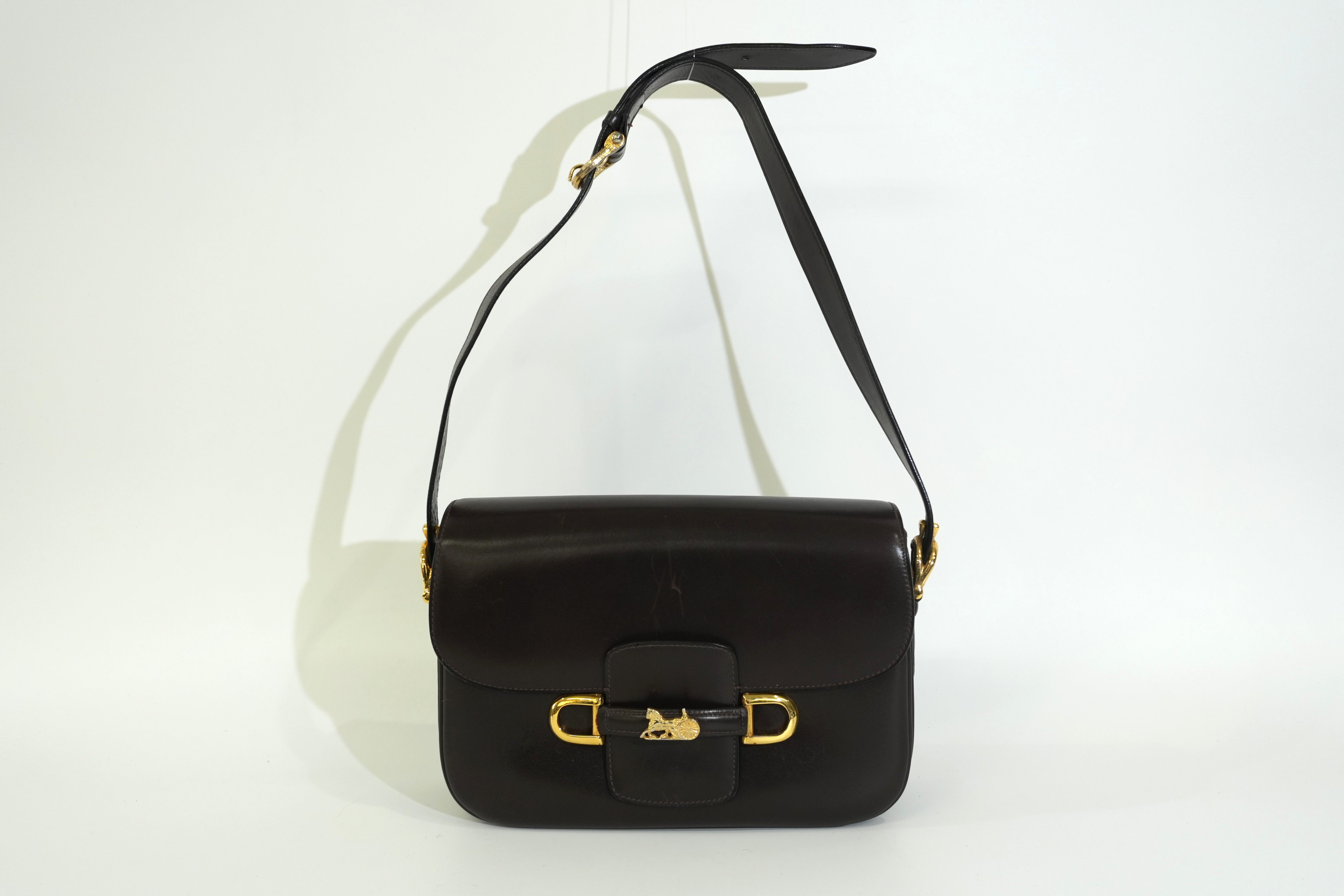 Pre-owned Celine Shoulder Bag Dark Brown