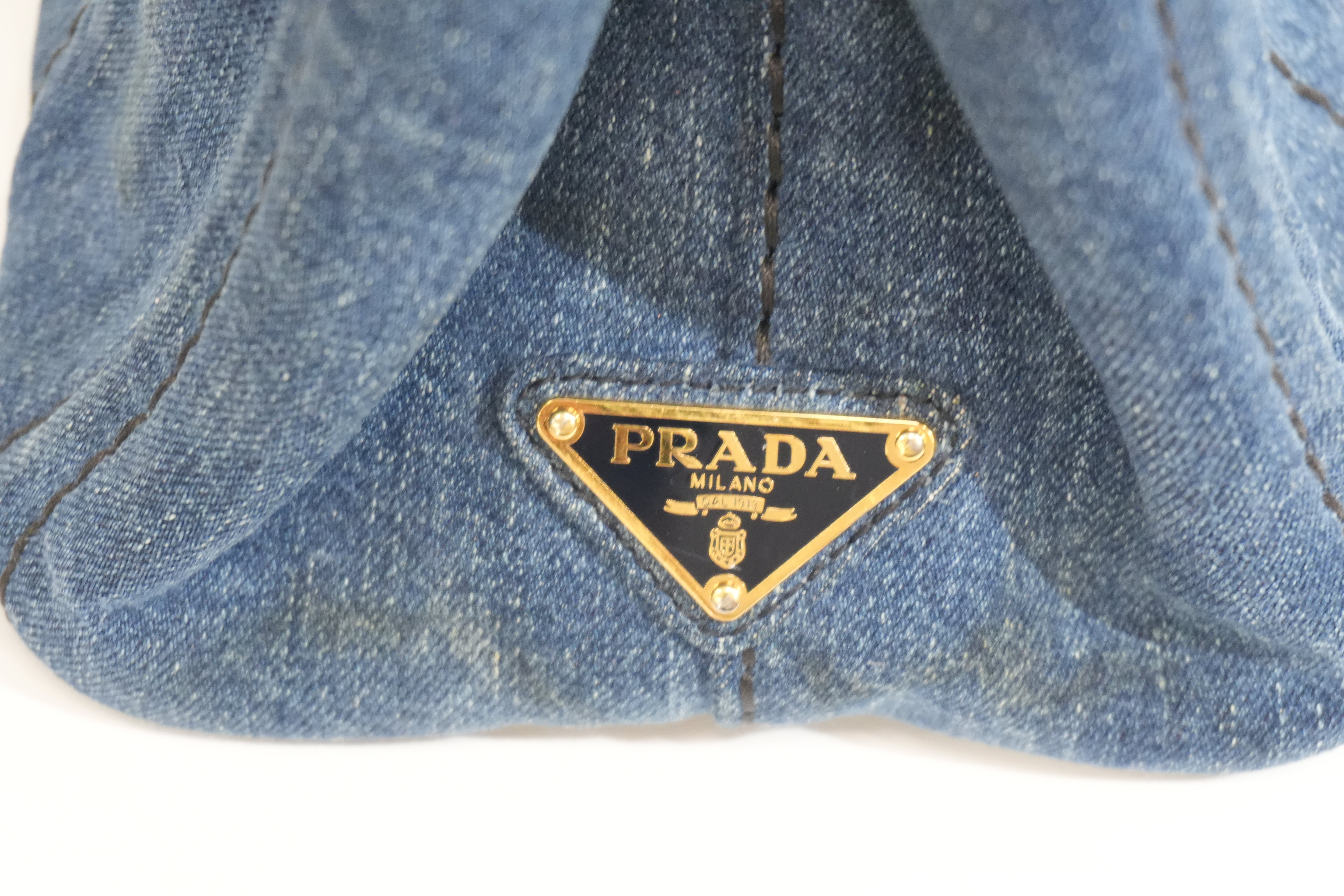 Pre-owned Prada Canapa Two Way Shoulder Bag/ Denim
