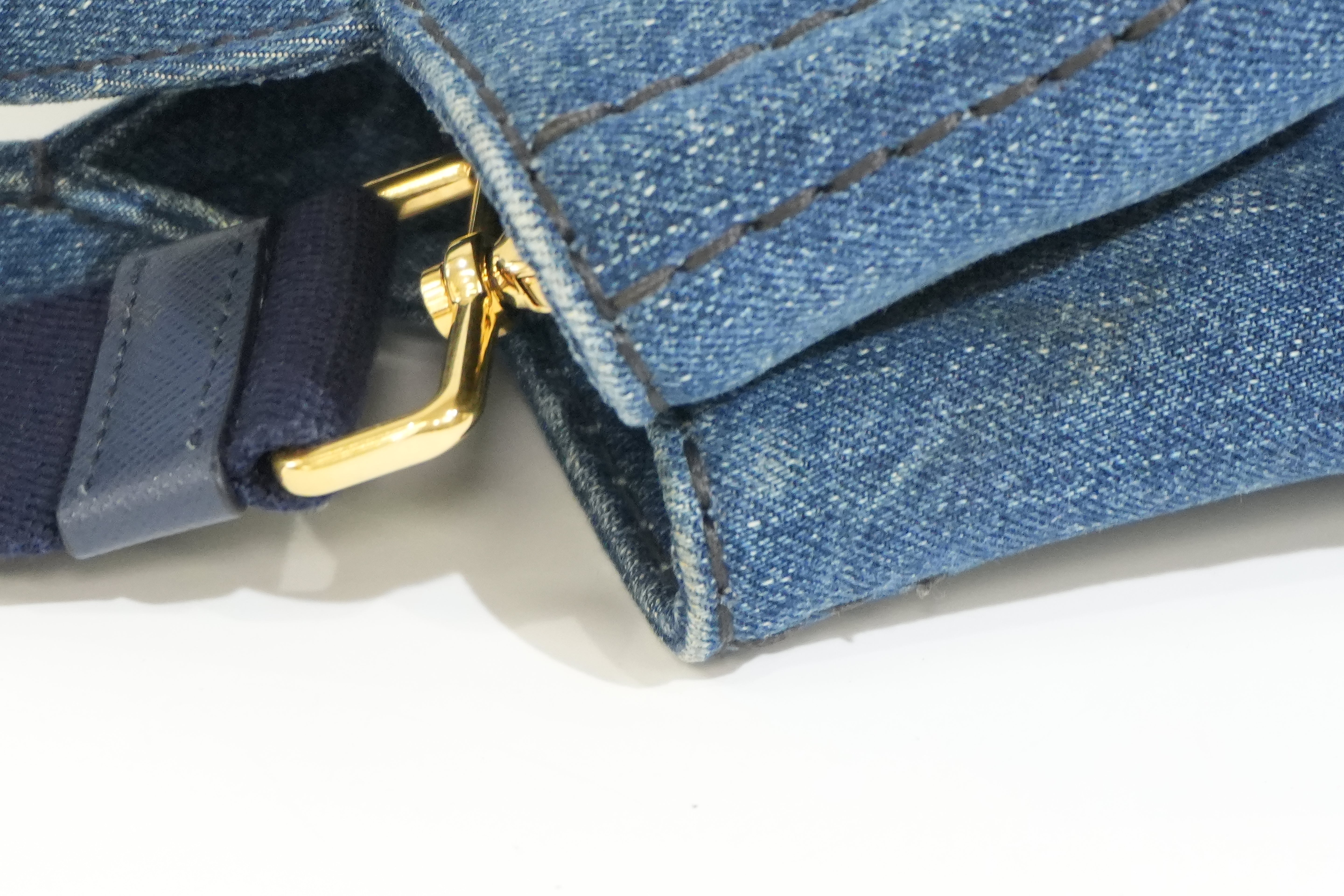 Pre-owned Prada Canapa Two Way Shoulder Bag/ Denim