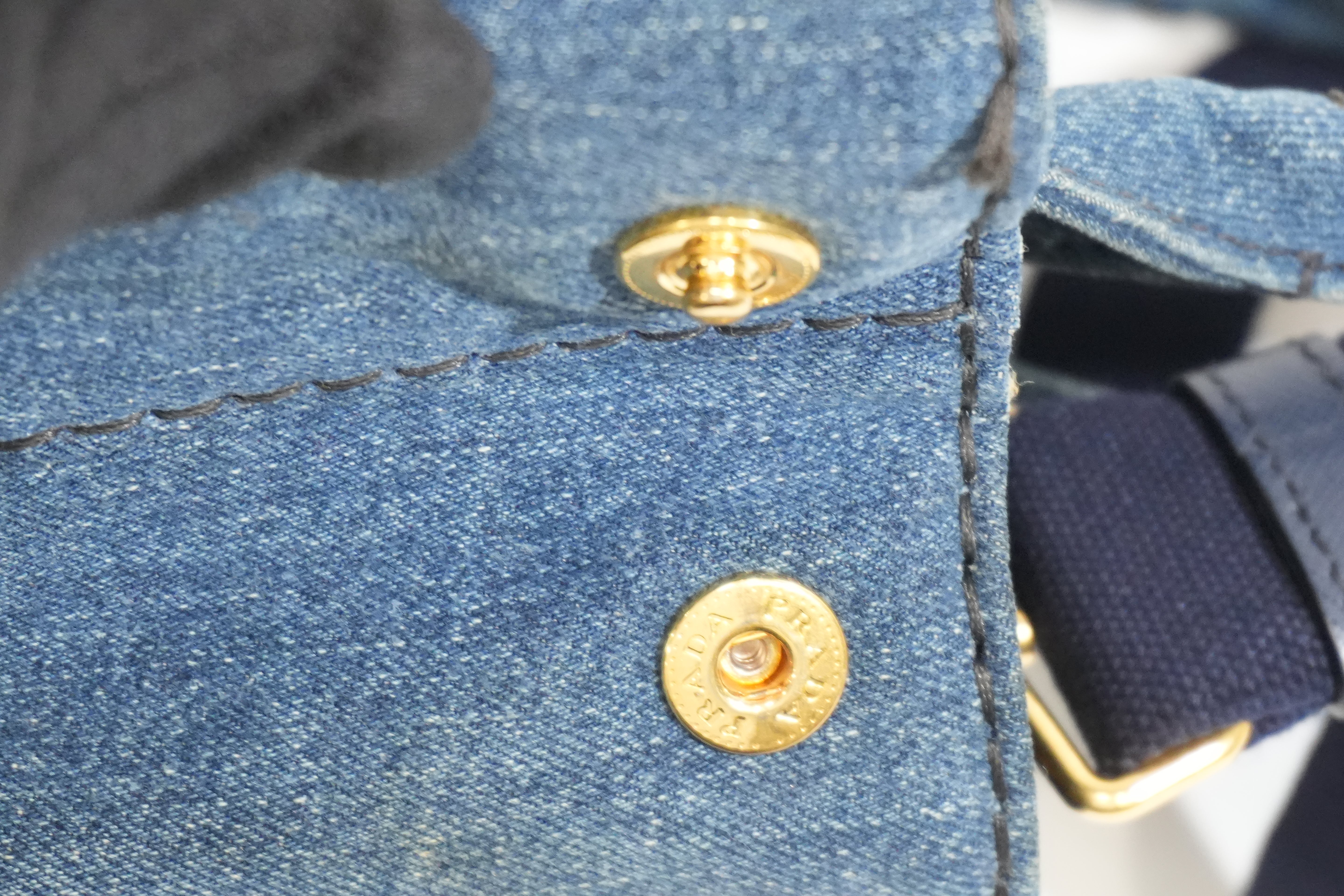 Pre-owned Prada Canapa Two Way Shoulder Bag/ Denim
