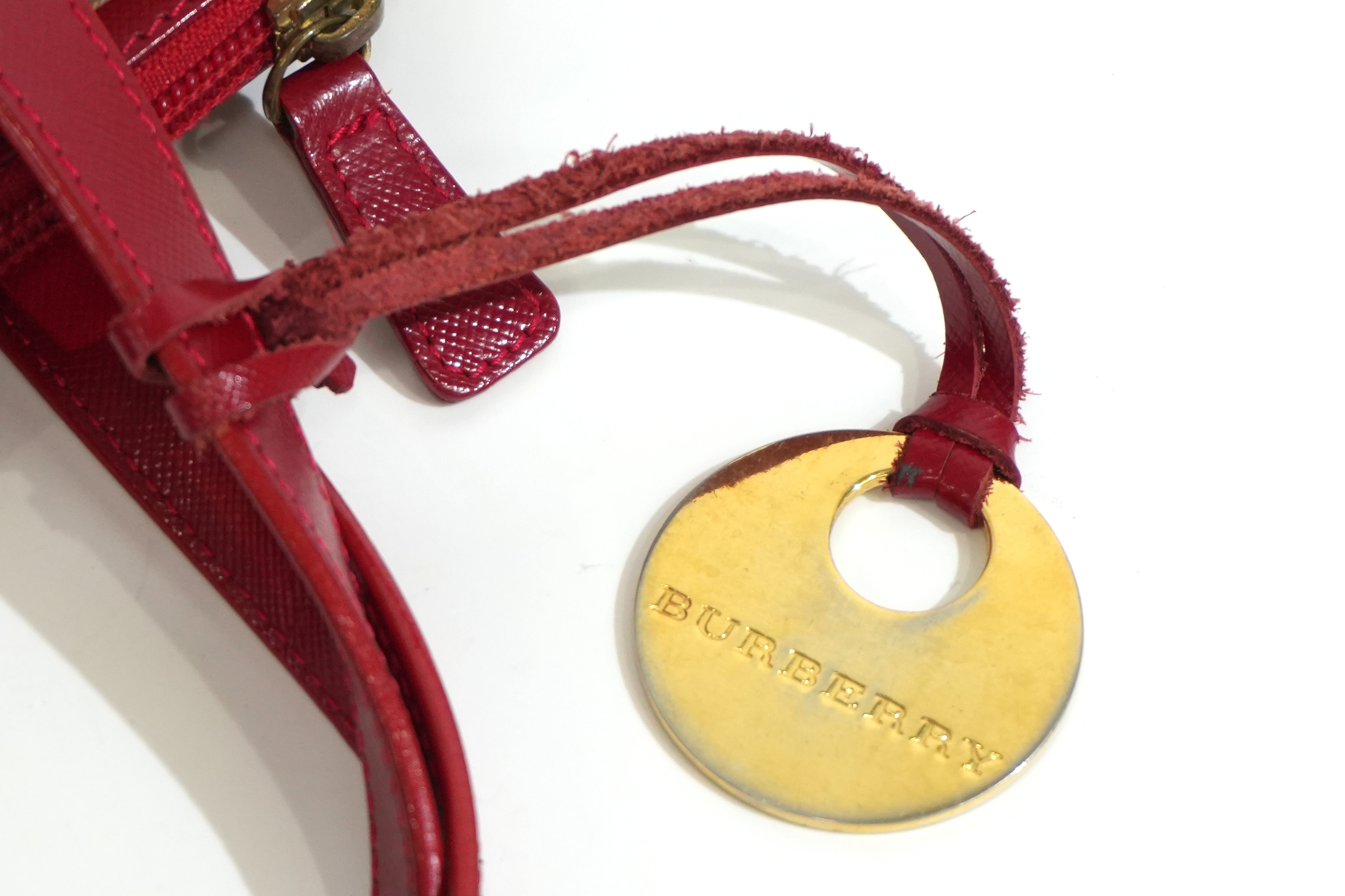 Pre-owned Burberry Haymarket Small Handbag Brown and Red
