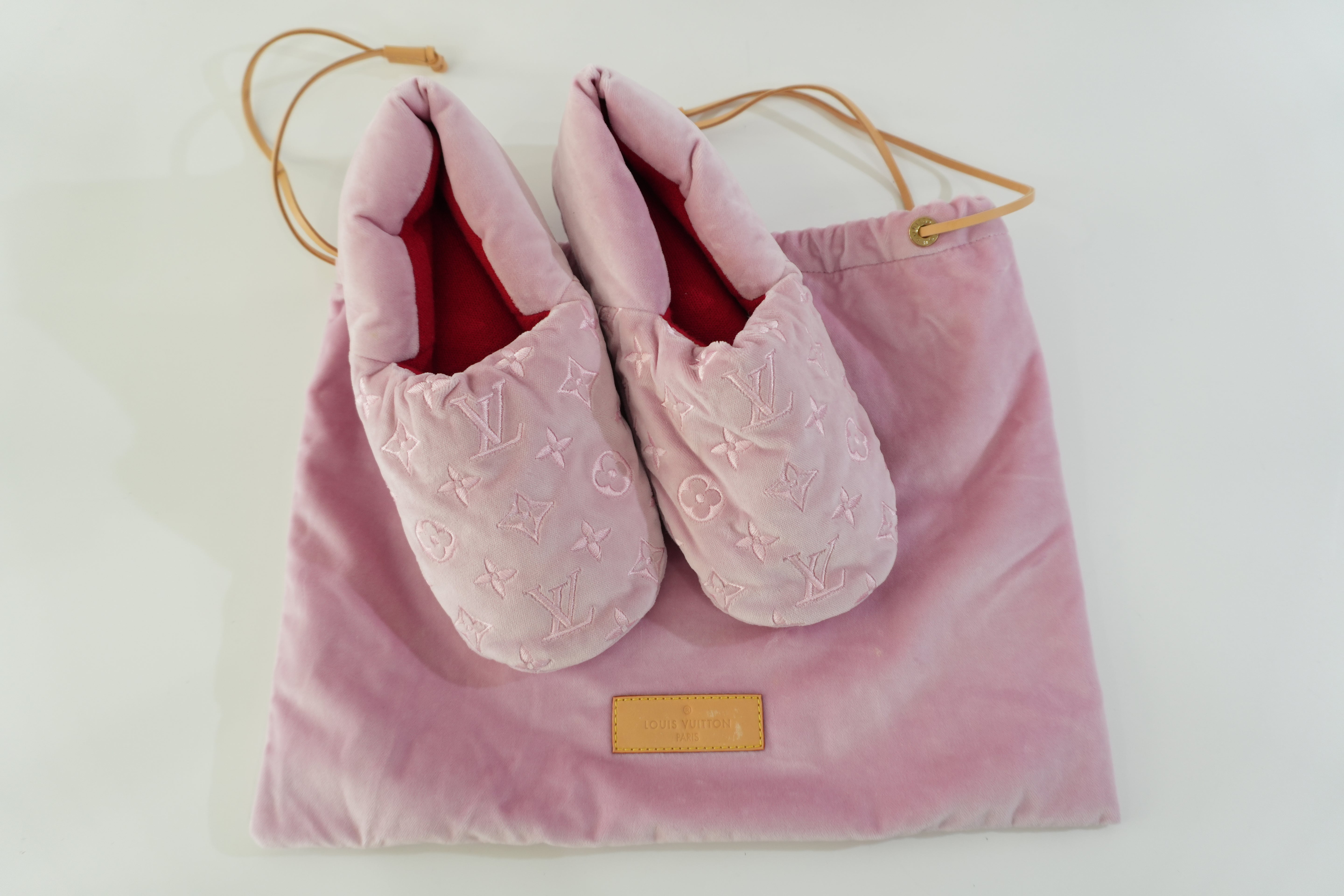 Pre-owned Louis Vuitton Indoor Slippers Size 6 Pink