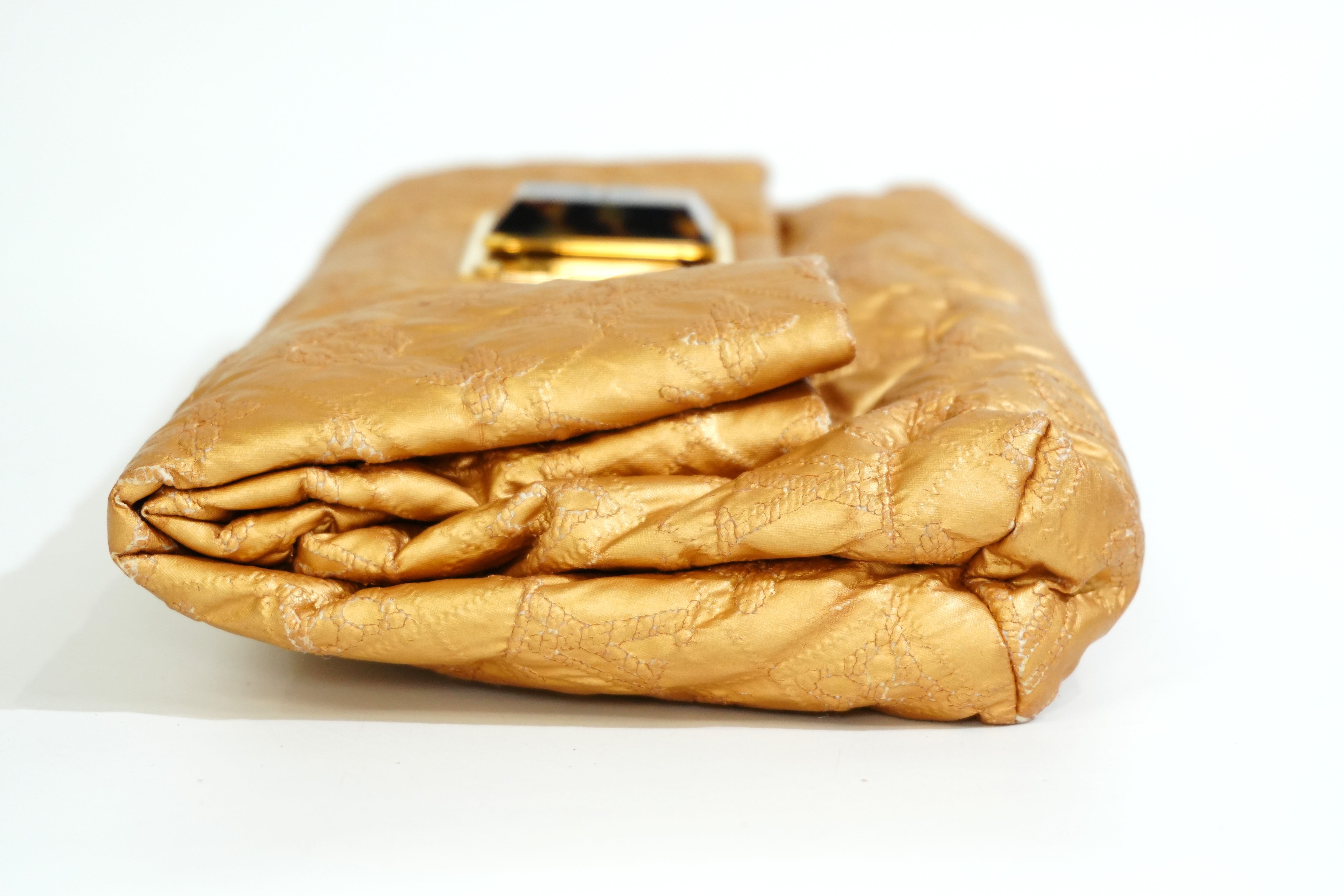 Pre-owned Louis Vuitton Monogram Limited Edition Altar Clutch Bag Gold