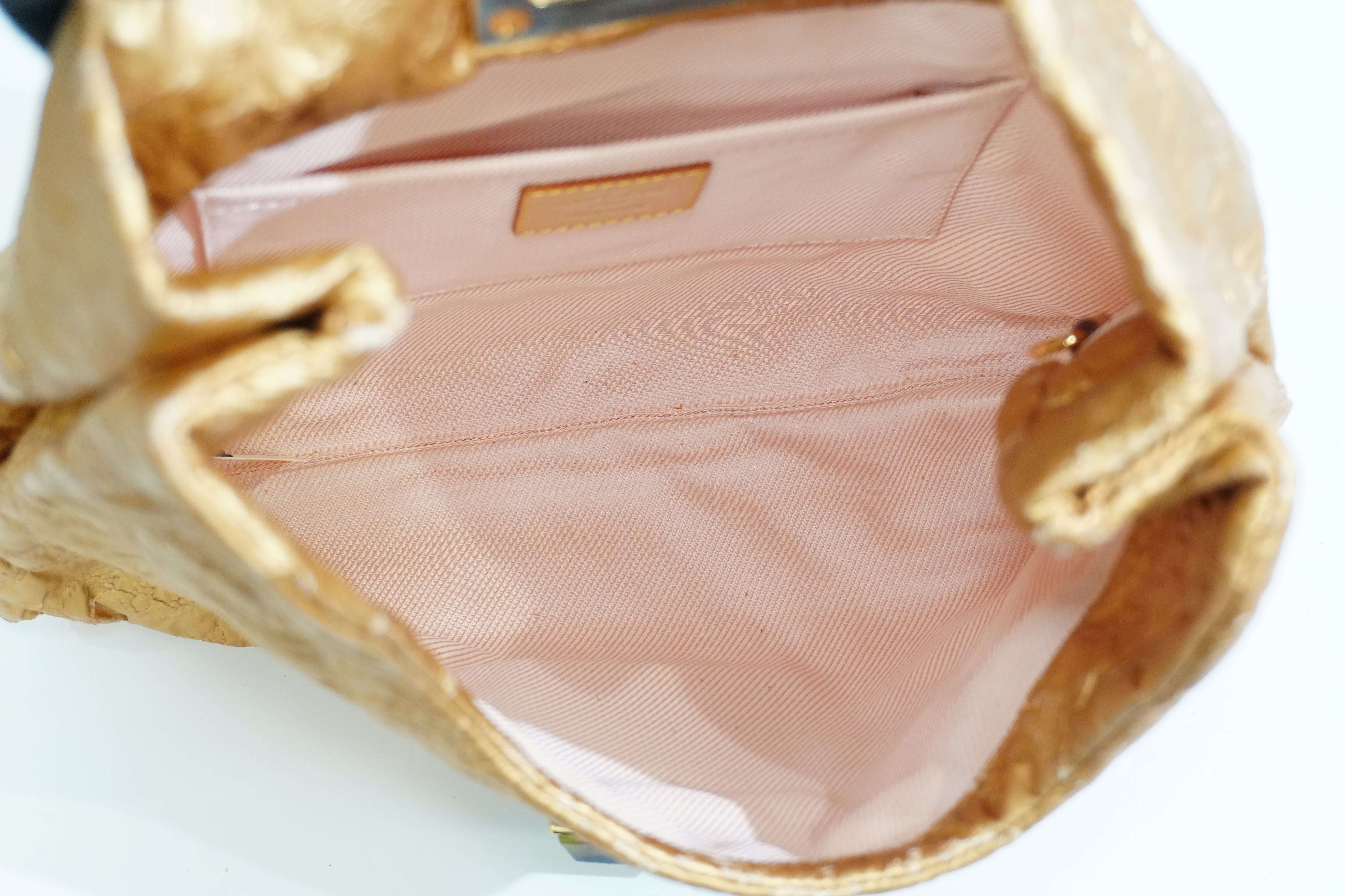 Pre-owned Louis Vuitton Monogram Limited Edition Altar Clutch Bag Gold