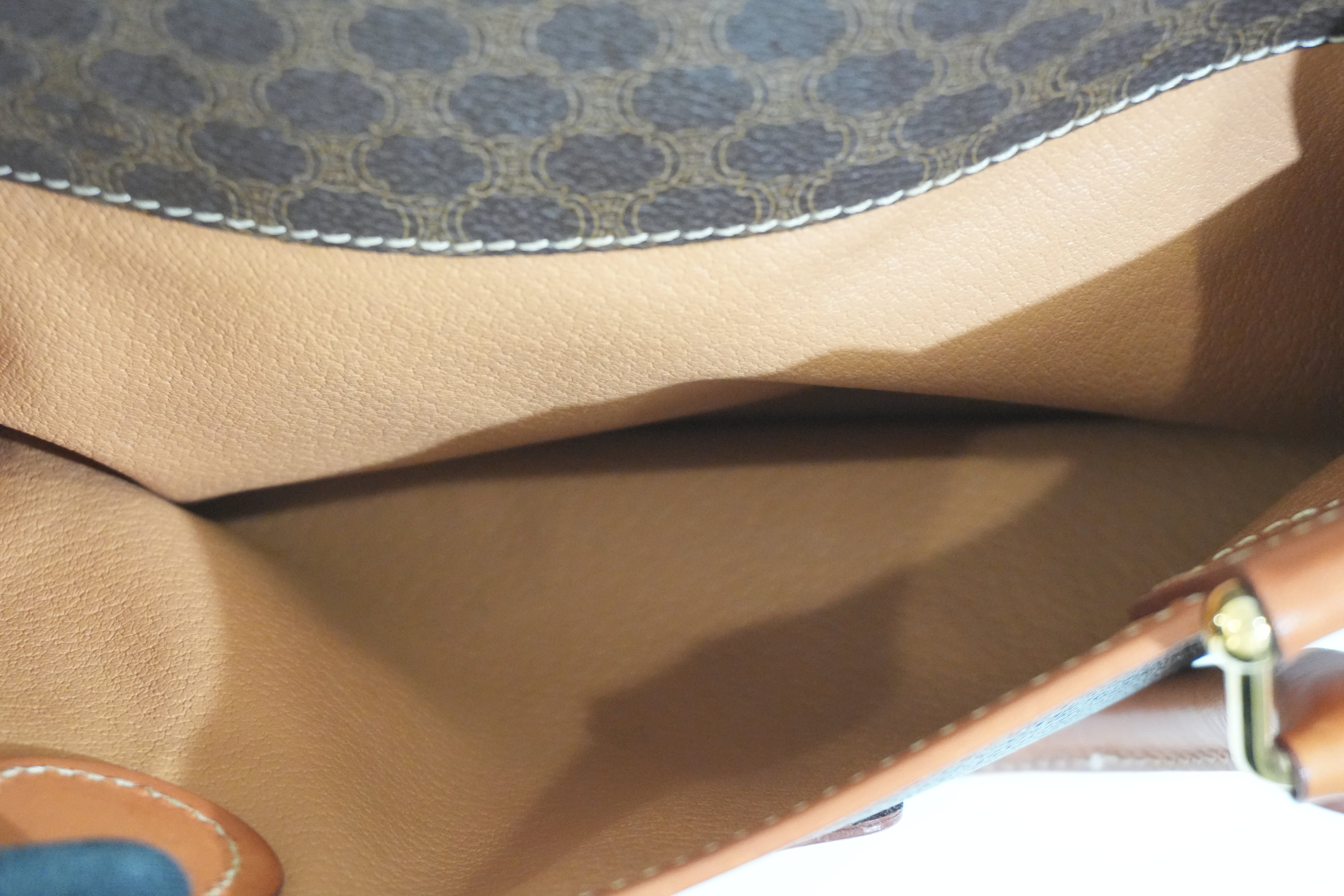 Pre-owned Celine Macadam Boston Bag Brown