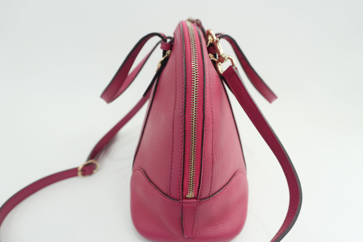Pre-Owned Gucci Leather Two-Way Dome Satchel Shoulder Bag Pink