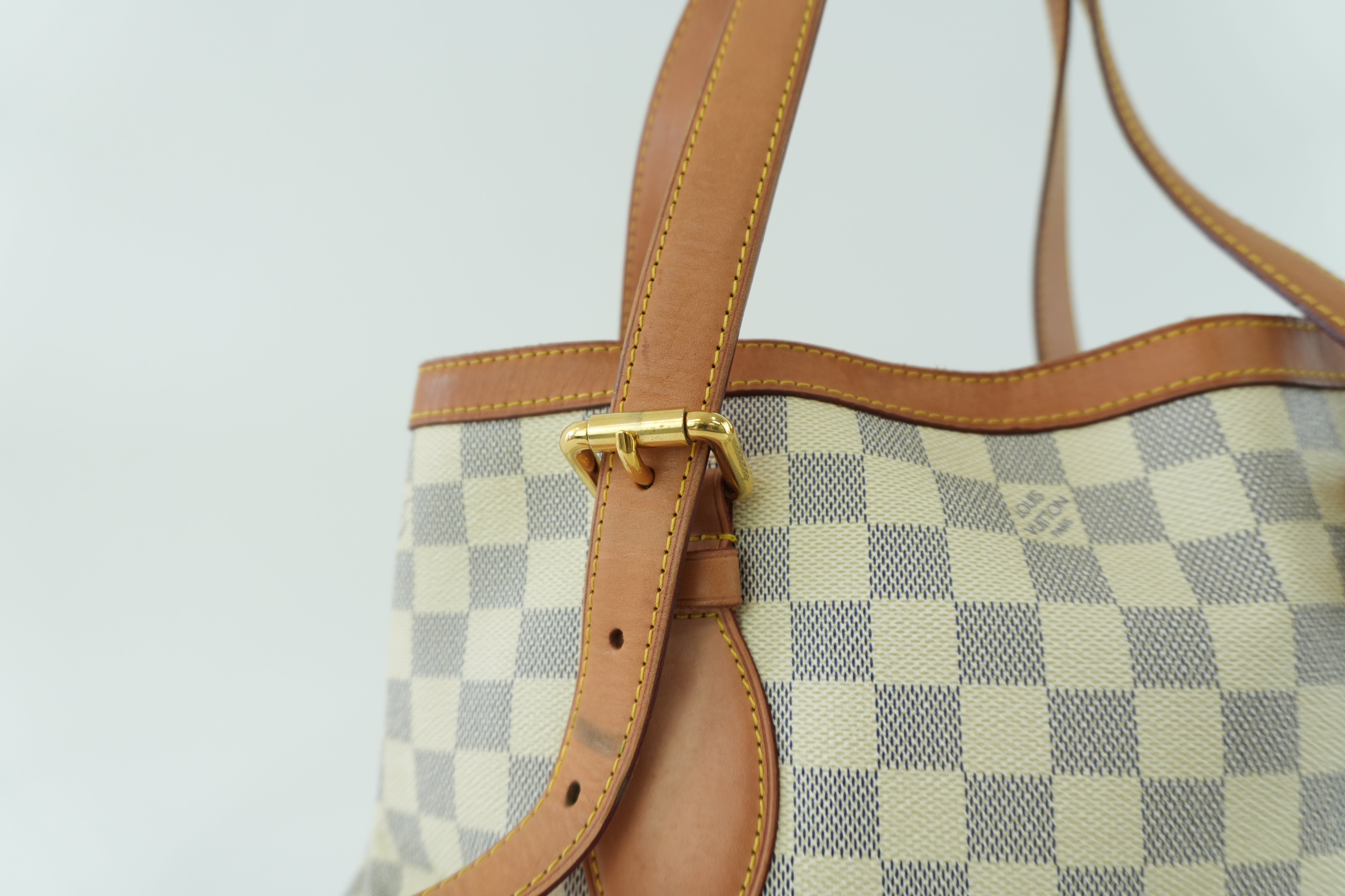 Louis Vuitton Damier Azur Hampstead MM Shoulder Tote Bag Used
