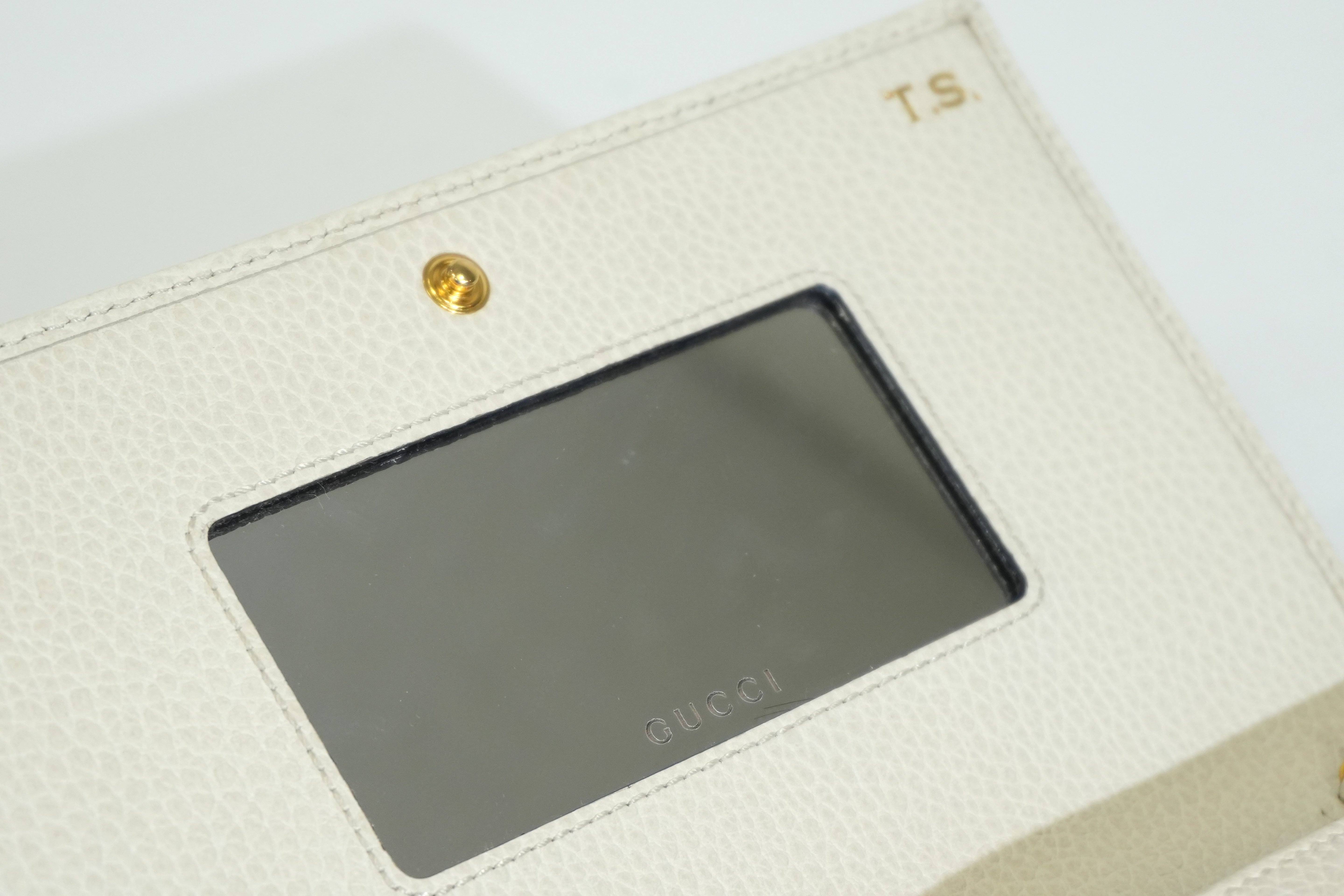 Pre-owned Gucci Marmont Wallet on Chain White