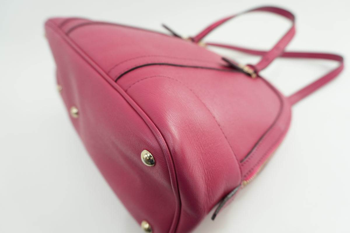 Pre-Owned Gucci Leather Two-Way Dome Satchel Shoulder Bag Pink