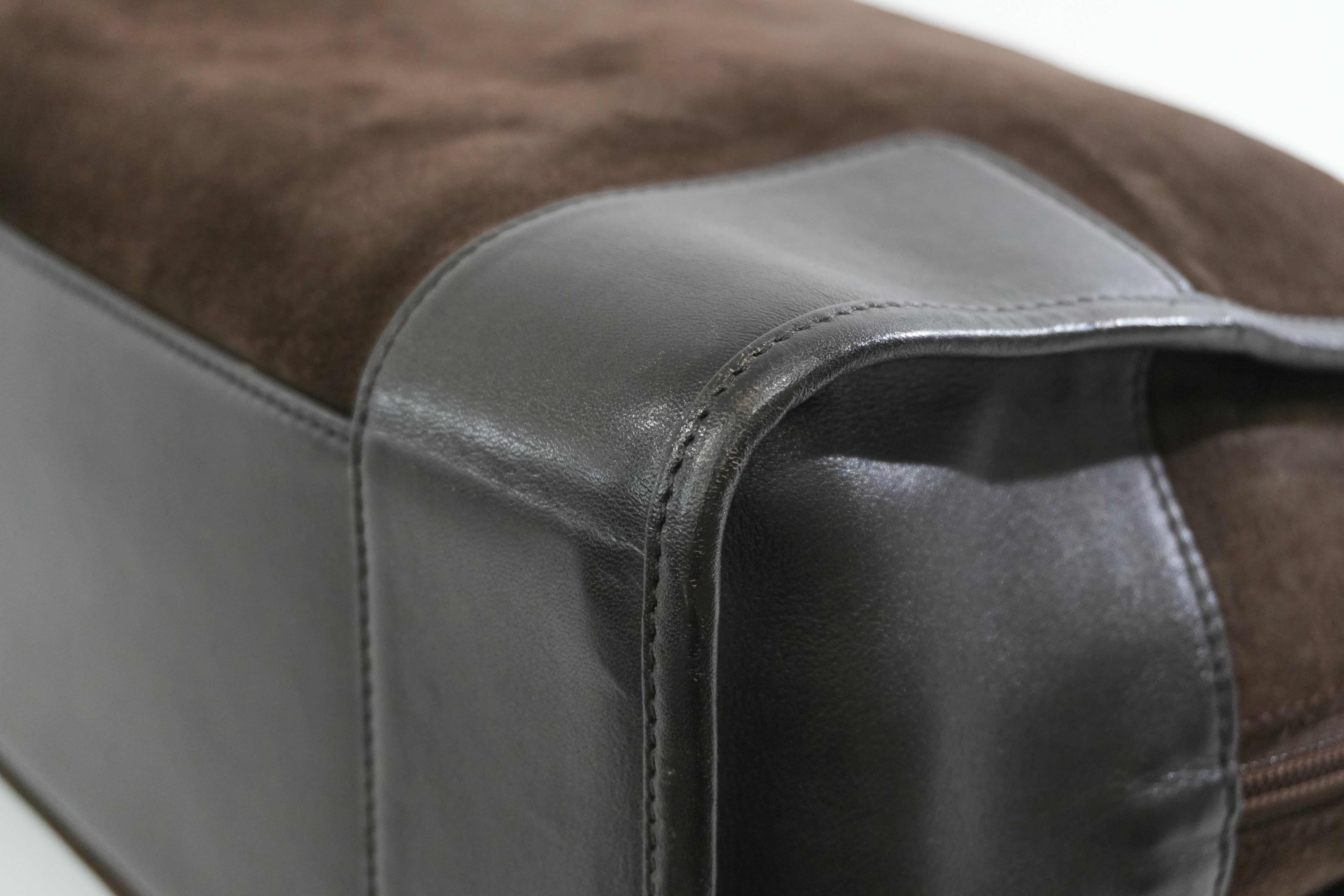 Pre-owned Loewe Suede Leather Anagram Amazona Handbag Brown