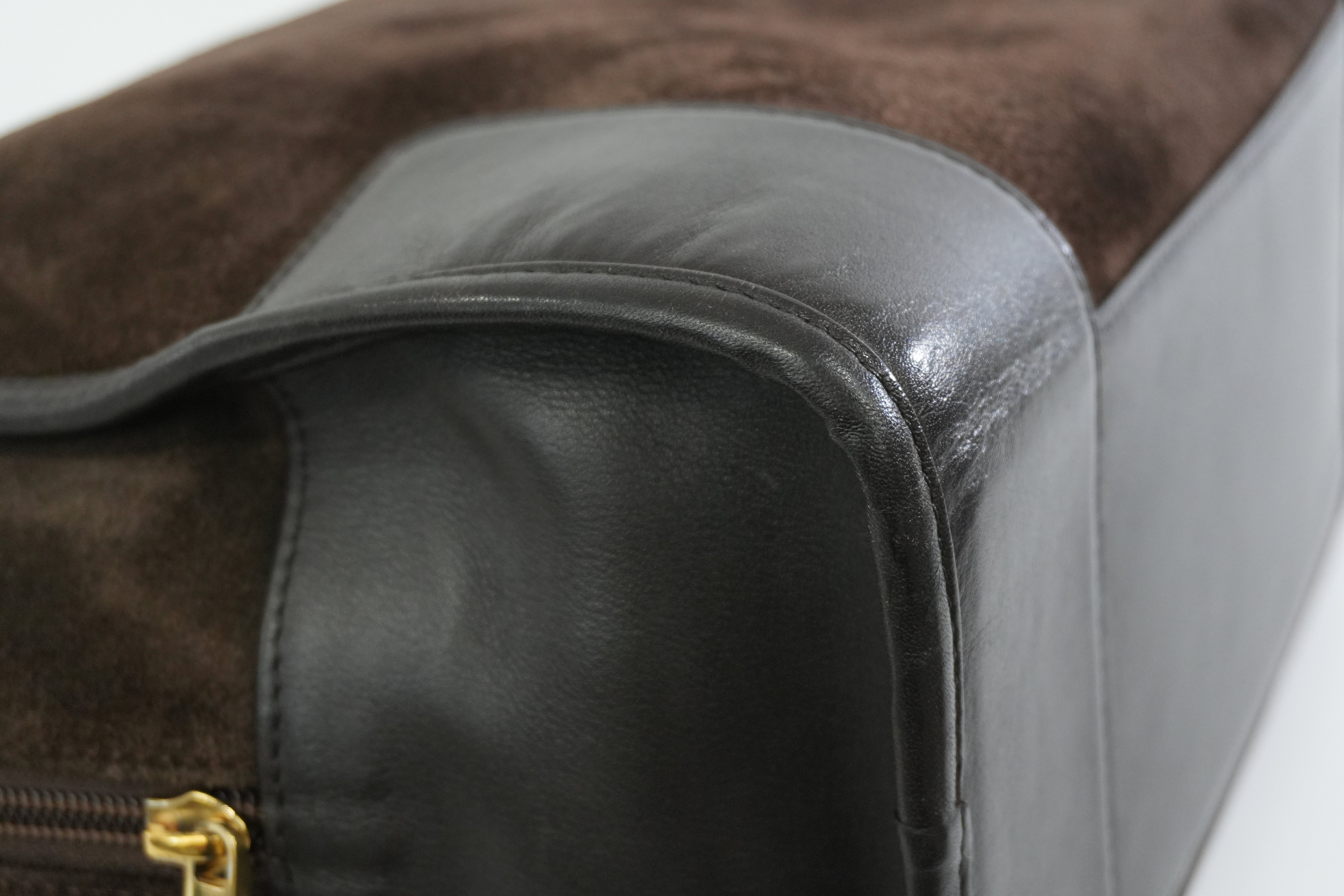 Pre-owned Loewe Suede Leather Anagram Amazona Handbag Brown