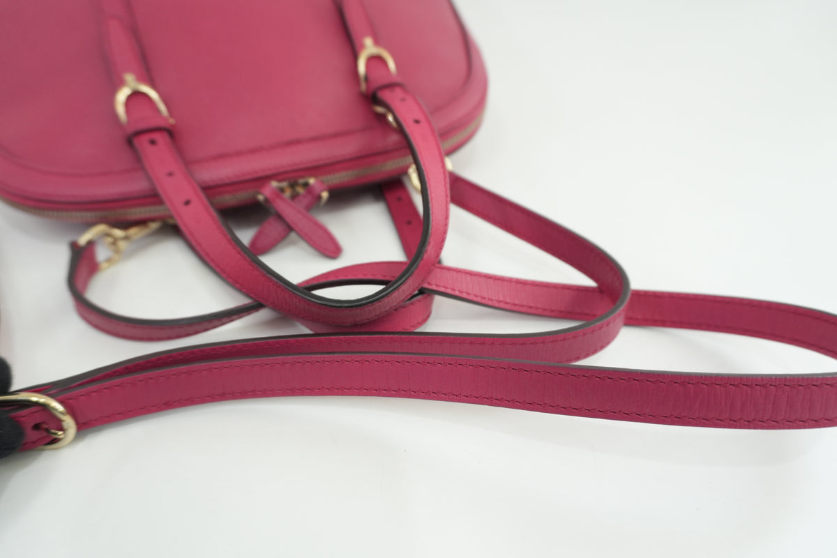 Pre-Owned Gucci Leather Two-Way Dome Satchel Shoulder Bag Pink