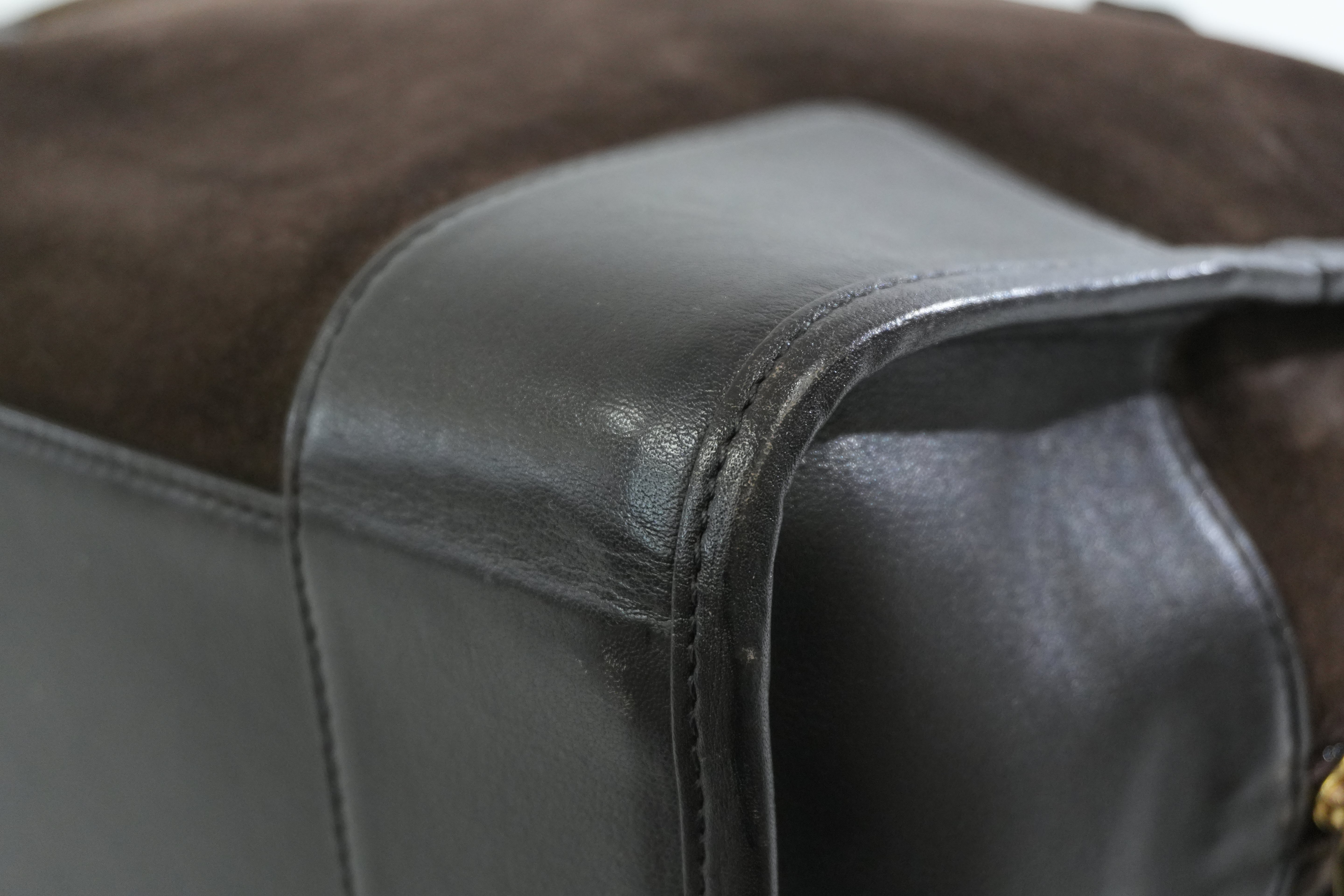 Pre-owned Loewe Suede Leather Anagram Amazona Handbag Brown