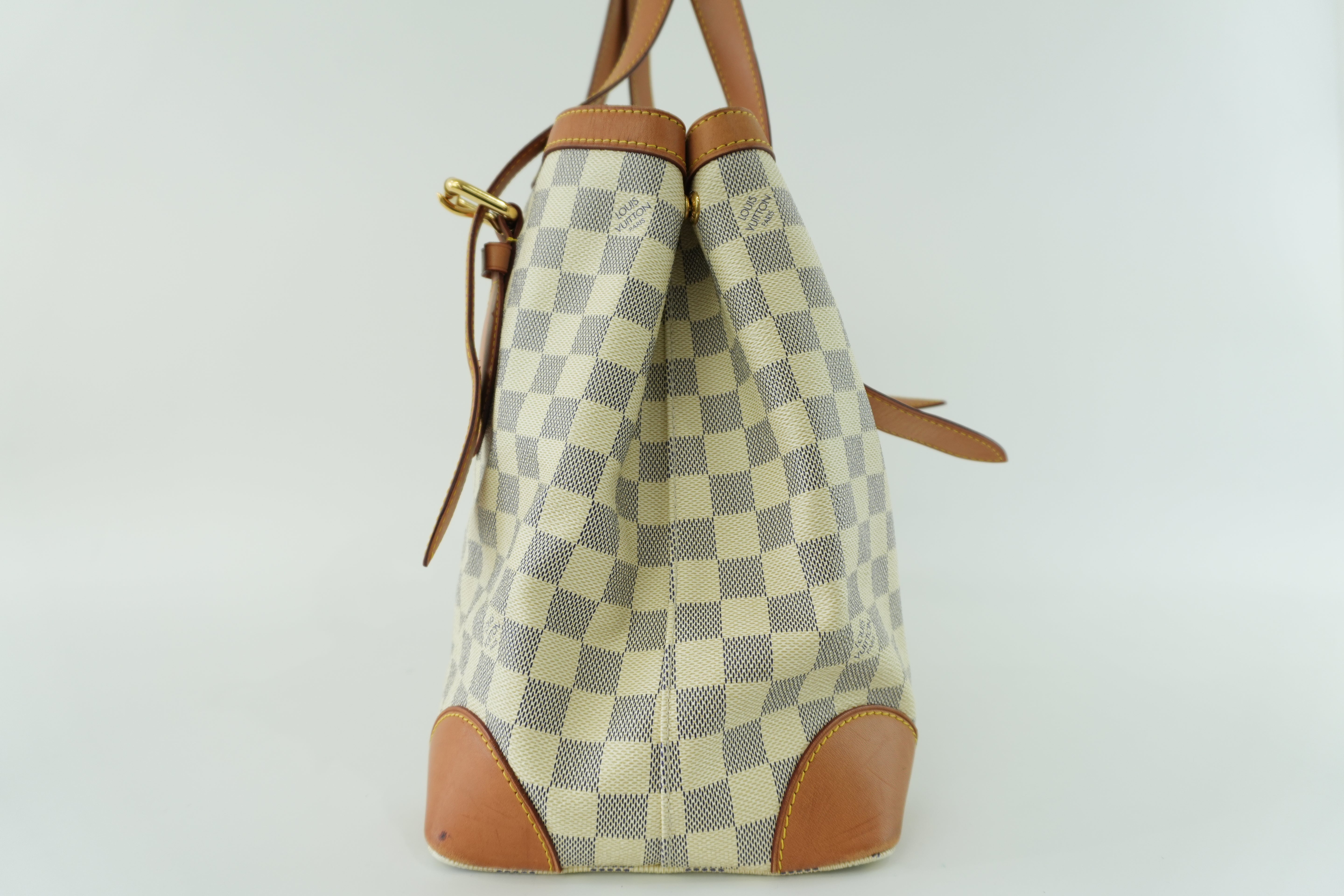 Louis Vuitton Damier Azur Hampstead MM Shoulder Tote Bag Used