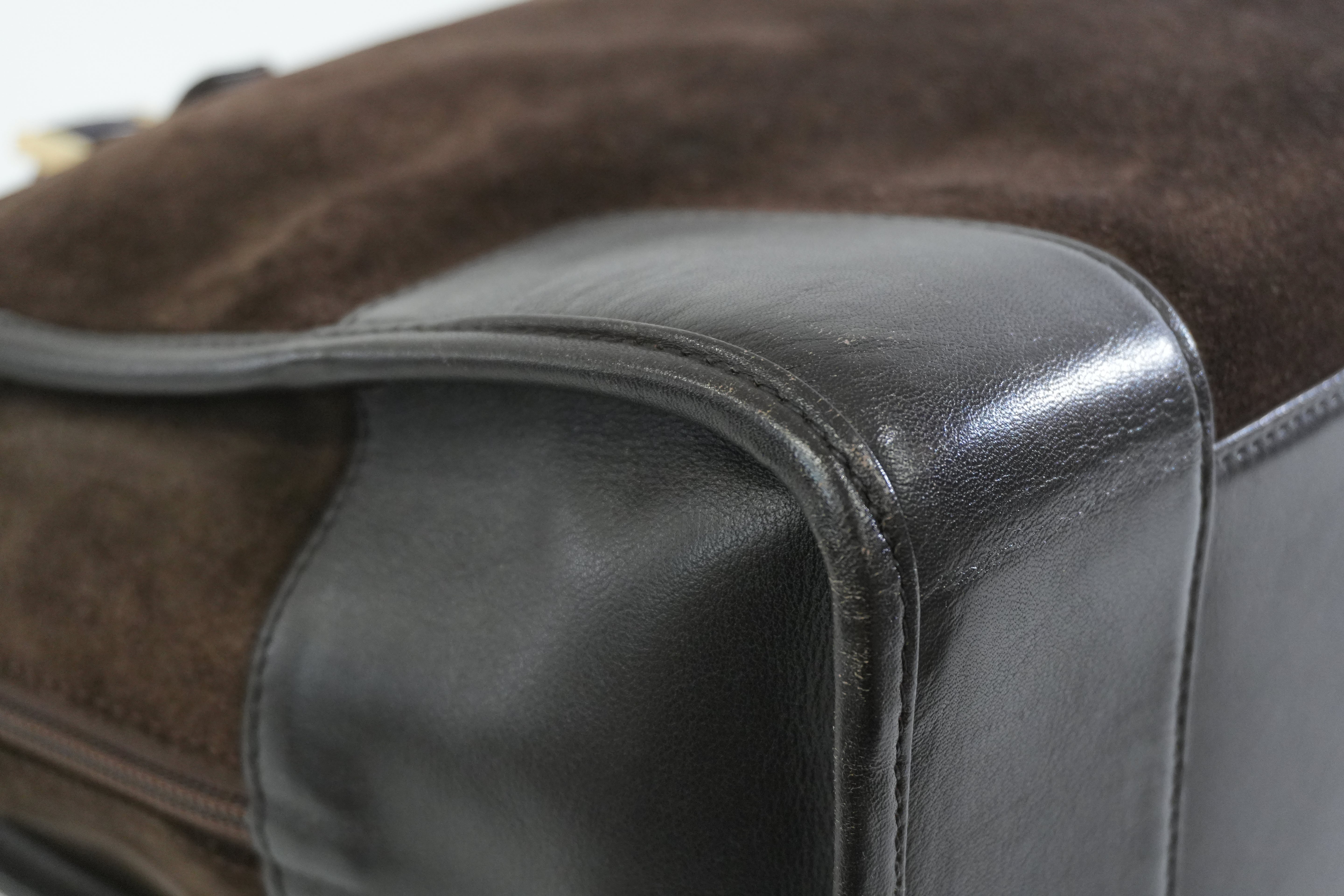 Pre-owned Loewe Suede Leather Anagram Amazona Handbag Brown