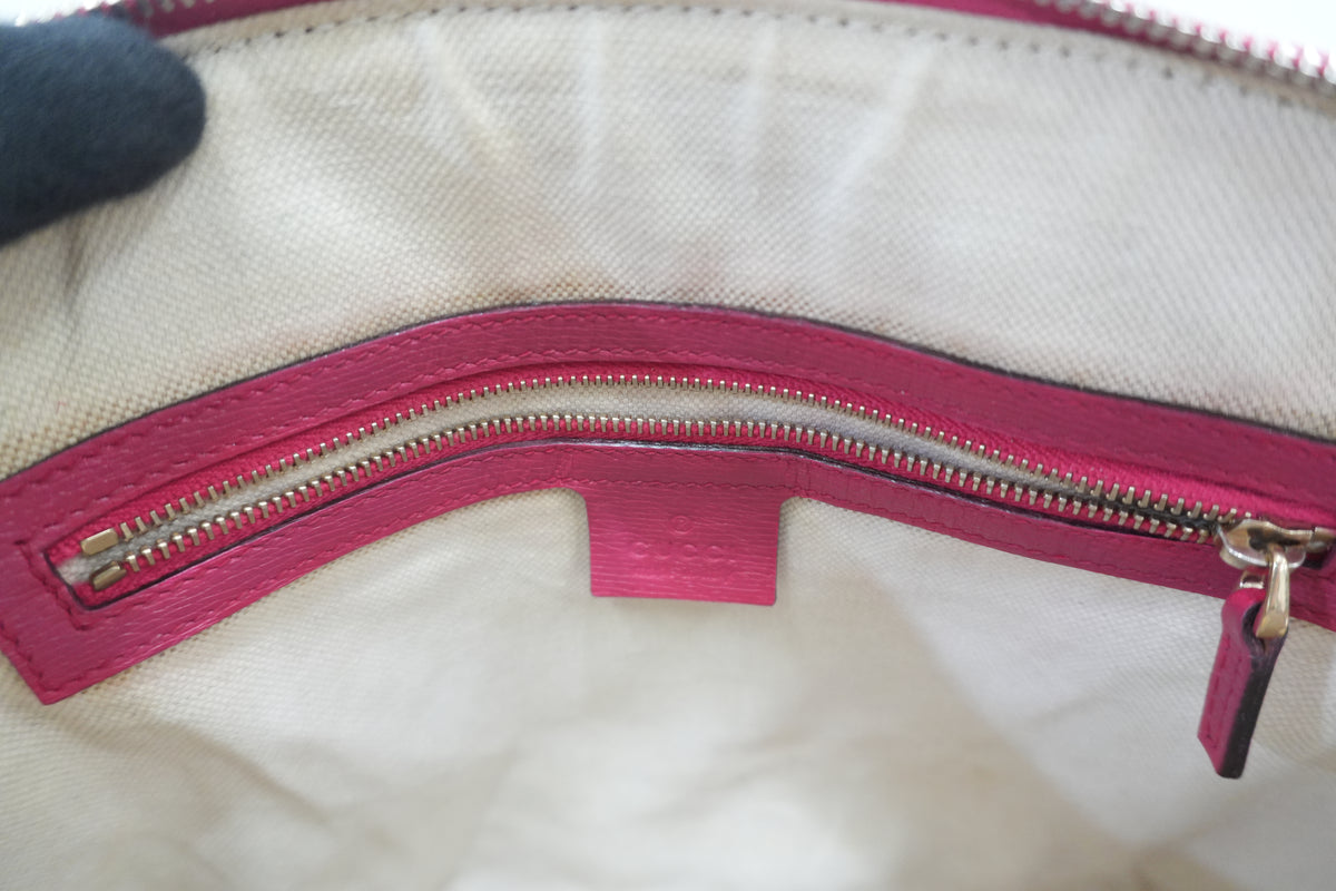 Pre-Owned Gucci Leather Two-Way Dome Satchel Shoulder Bag Pink